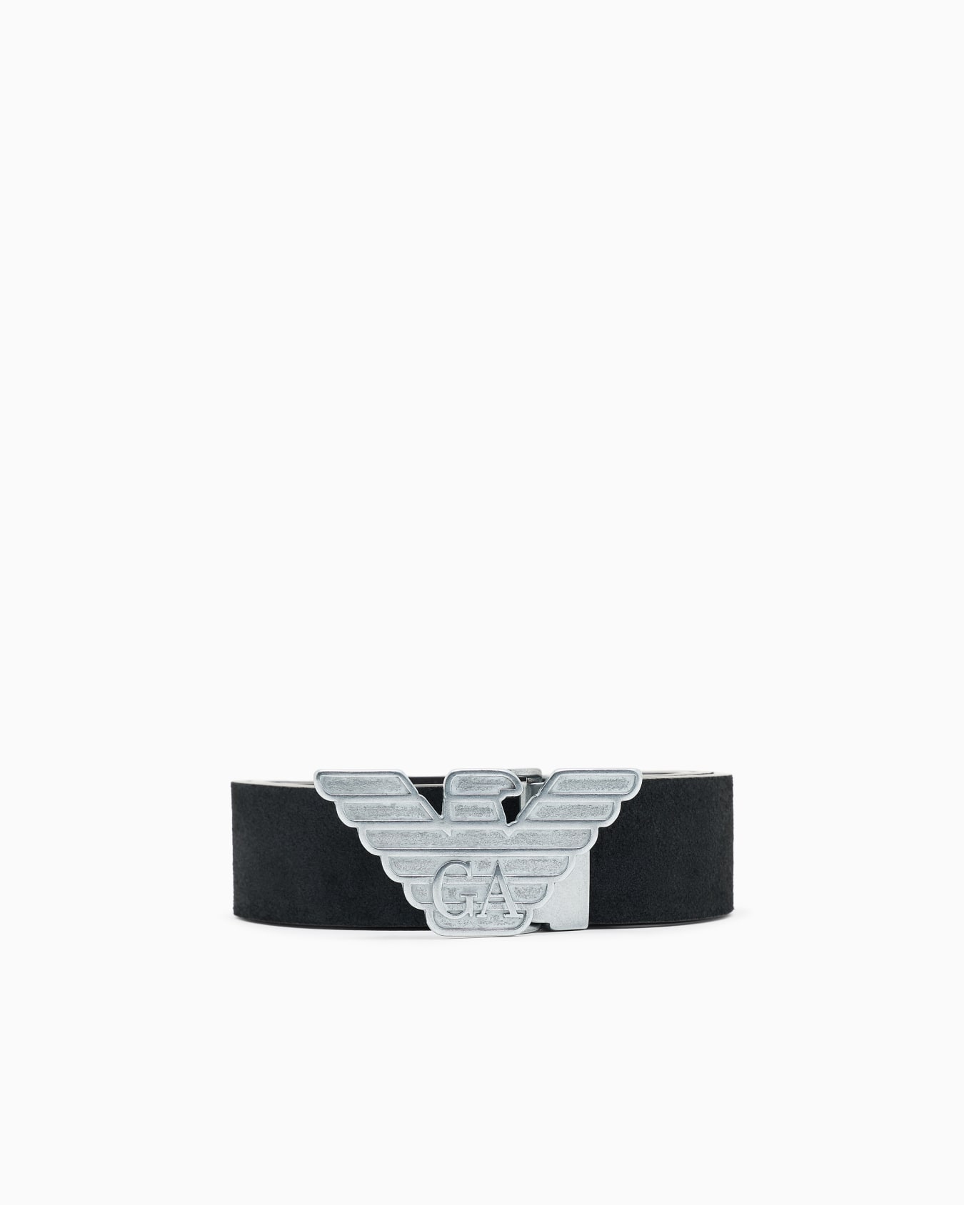 Cintura in pelle liscia con placca aquila New York Slide 0