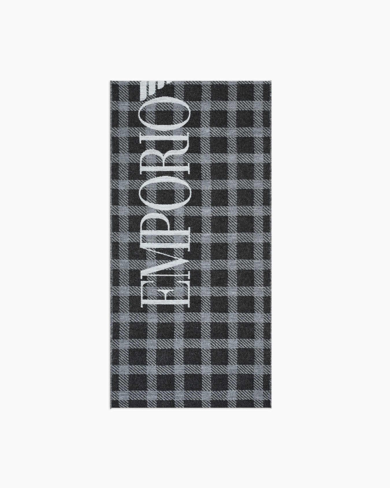 Schal mit Karo-Muster und Logo Folie 0