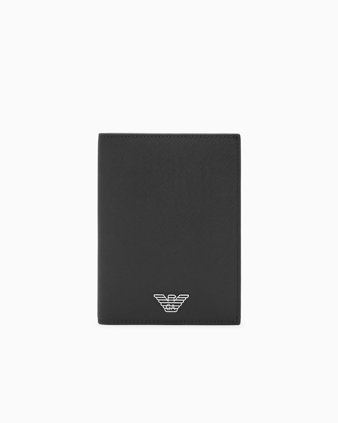 ASV regenerated Saffiano leather passport holder with eagle plate Slide 0