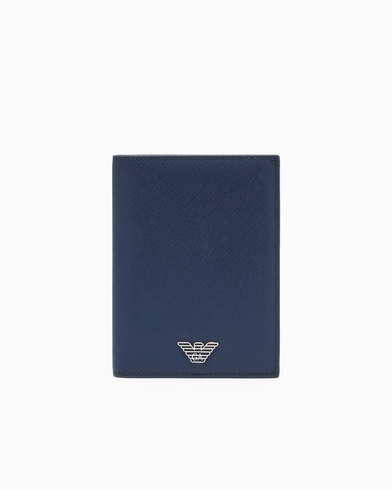 ASV regenerated Saffiano leather passport holder with eagle plate Slide 0