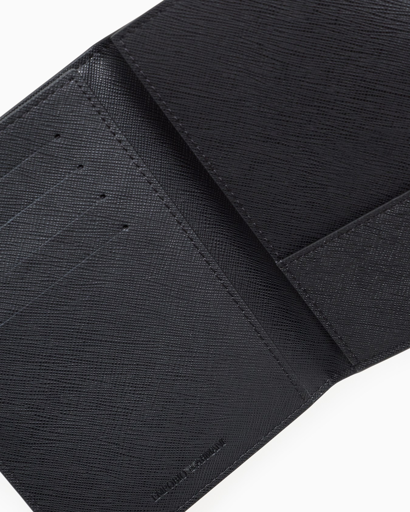 regenerated Saffiano leather passport holder with eagle plate Slide 3