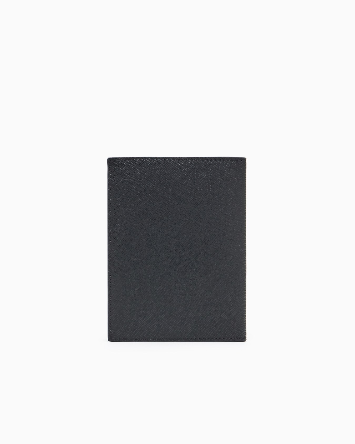 regenerated Saffiano leather passport holder with eagle plate Slide 1