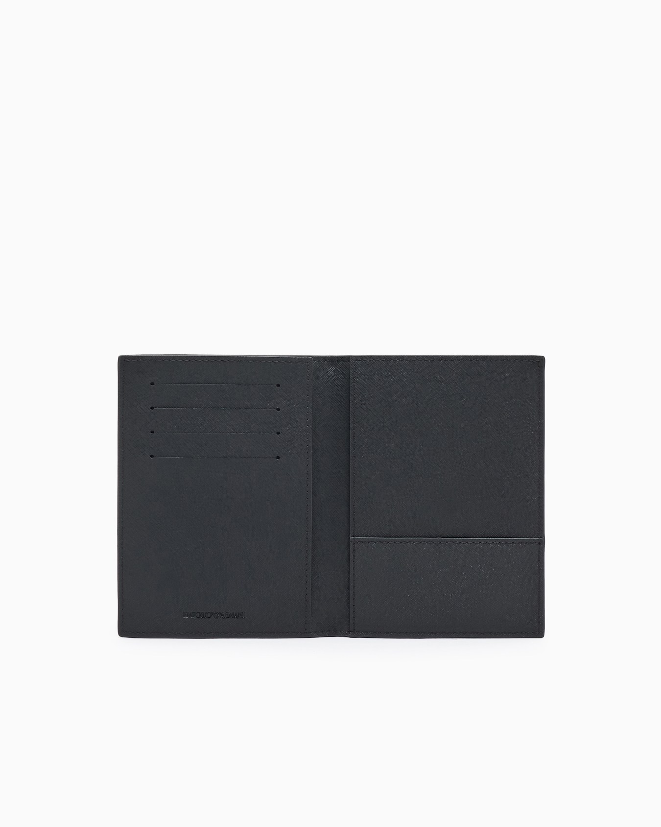regenerated Saffiano leather passport holder with eagle plate Slide 2
