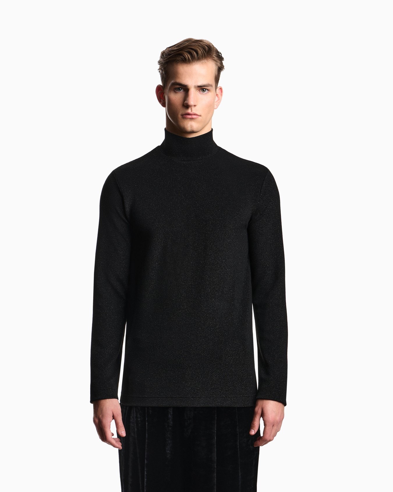 Lurex jersey mock-neck jumper Slide 3