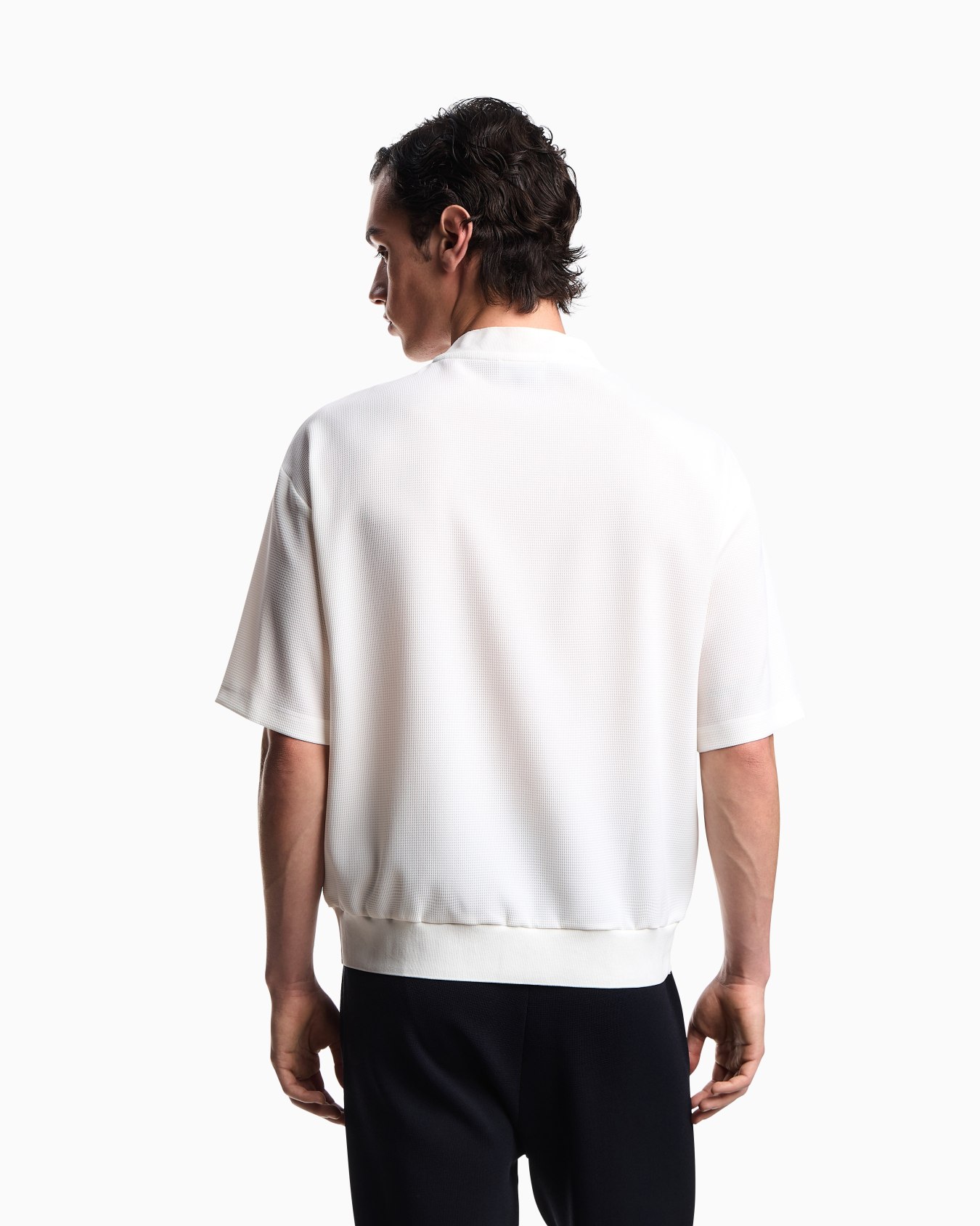 Icon 3D piqué-effect crêpe jersey T-shirt Slide 5