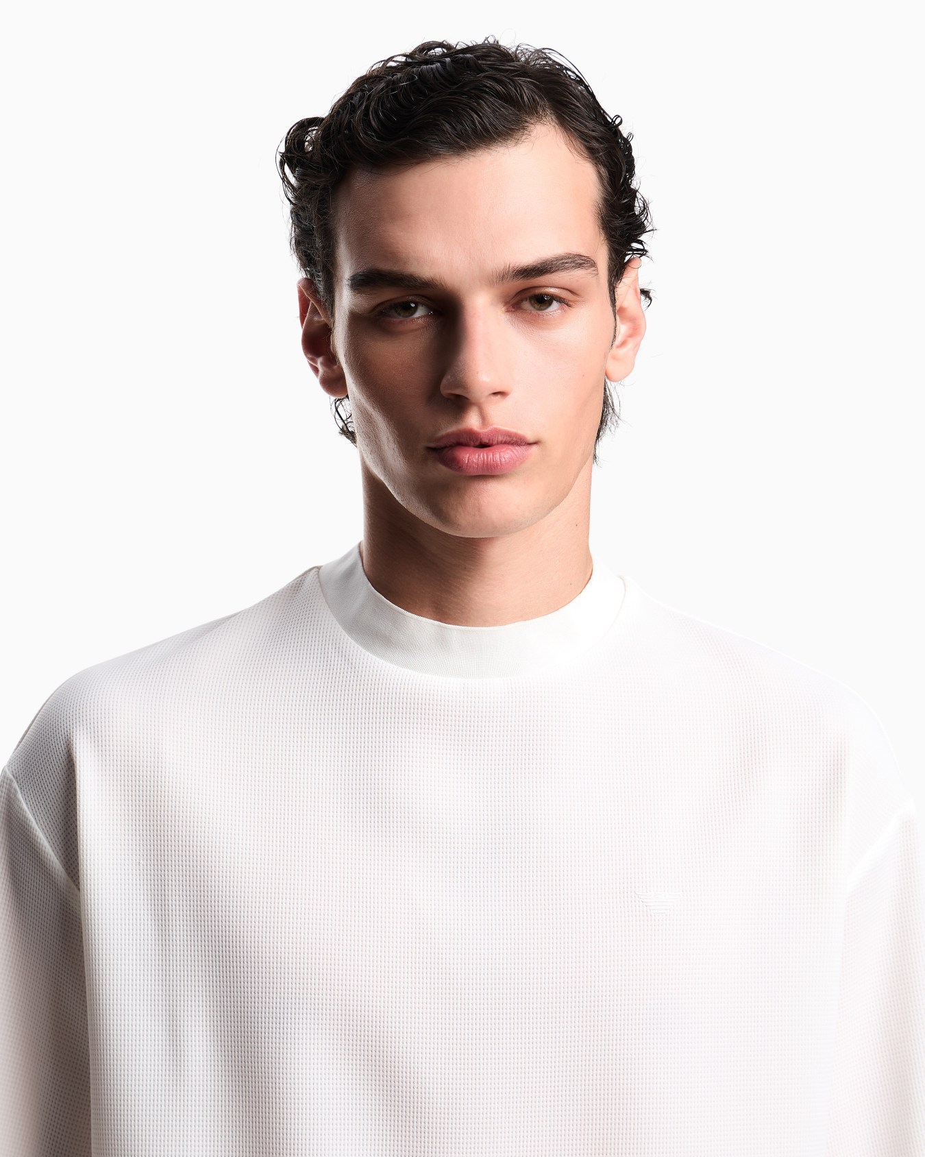 Icon 3D piqué-effect crêpe jersey T-shirt Slide 6