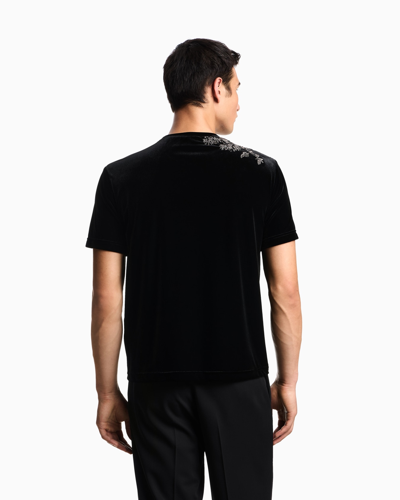T-shirt en jersey de chenille avec broderie de perles Diapositive 2