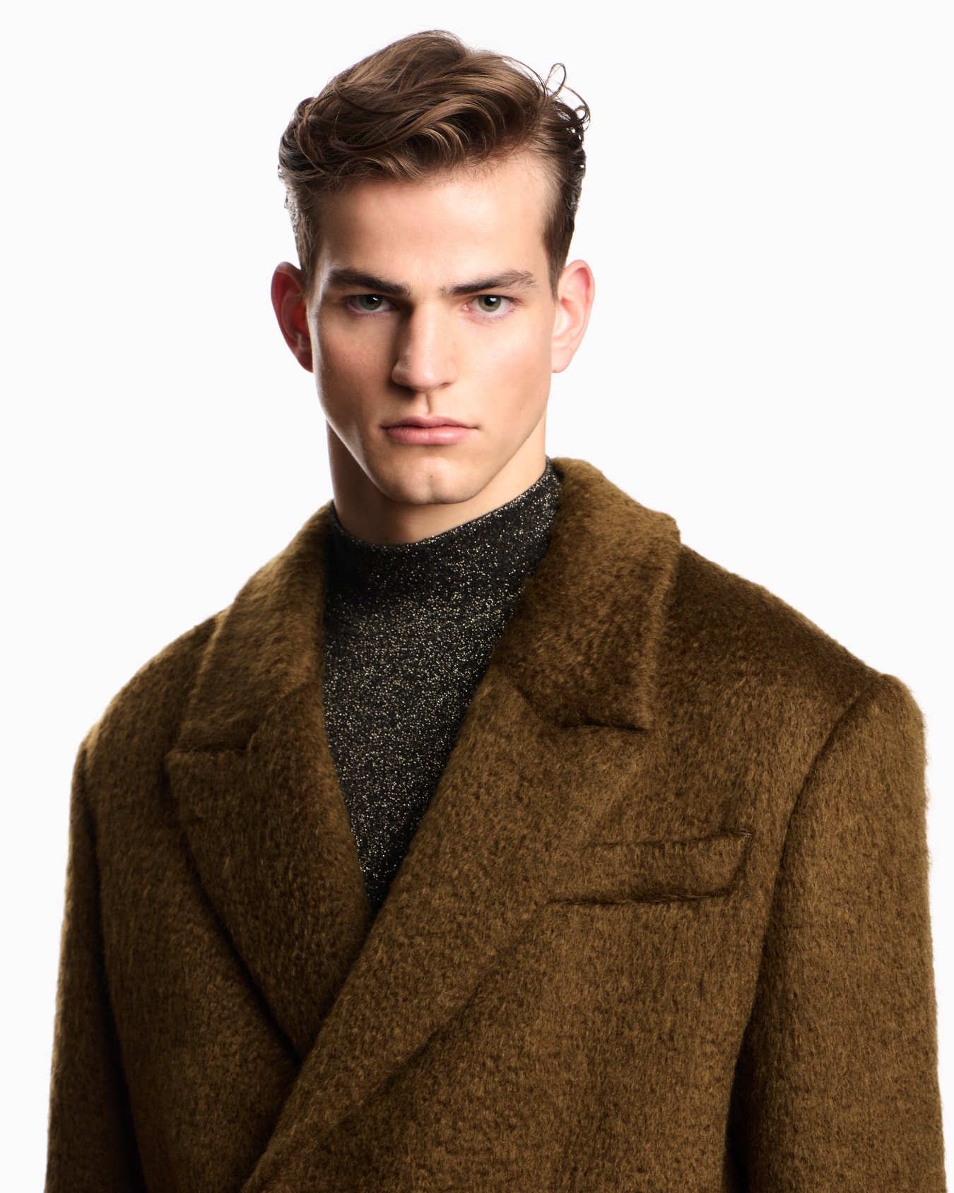 Double-breasted pea coat in a wool-blend mohair Slide 4
