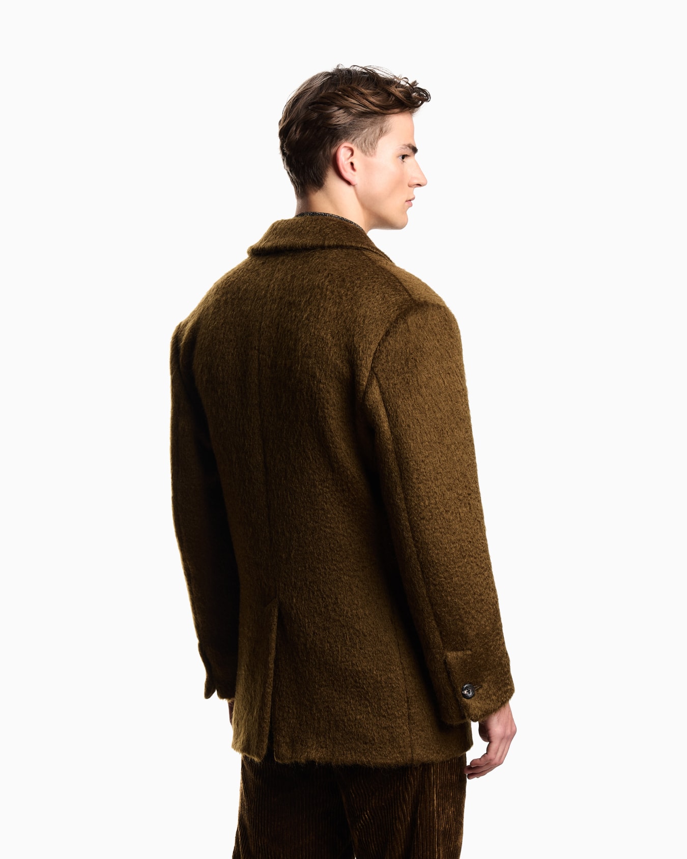 Double-breasted pea coat in a wool-blend mohair Slide 2