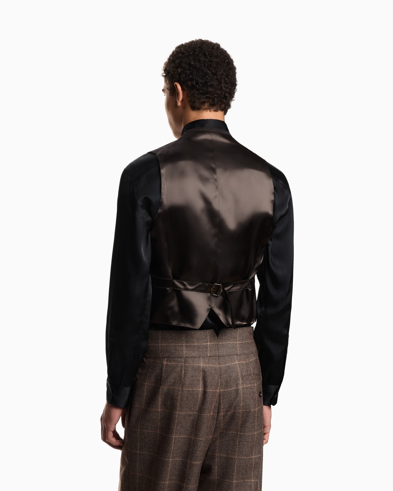 Waistcoat in Prince of Wales check super 130s wool Slide 1