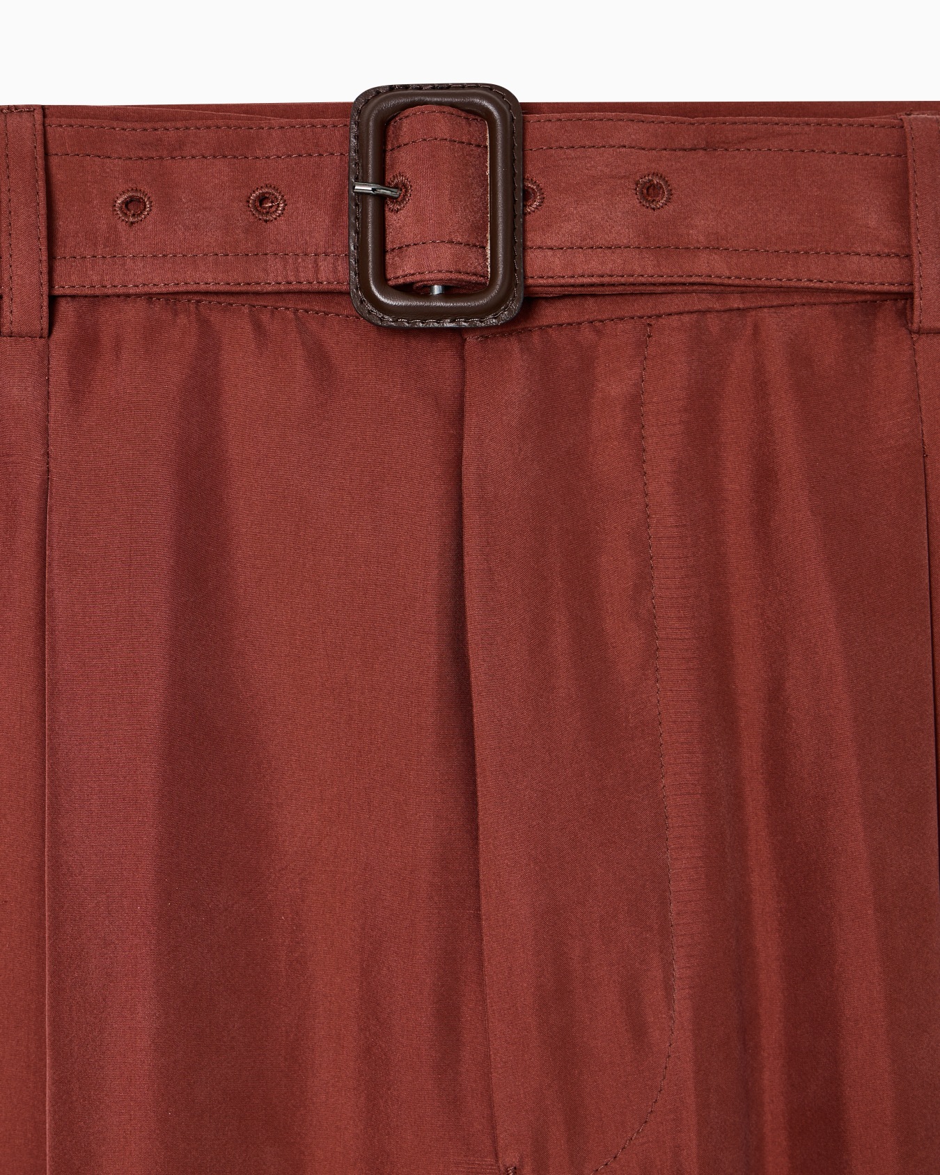 Pure washed silk habutai belted trousers Slide 3
