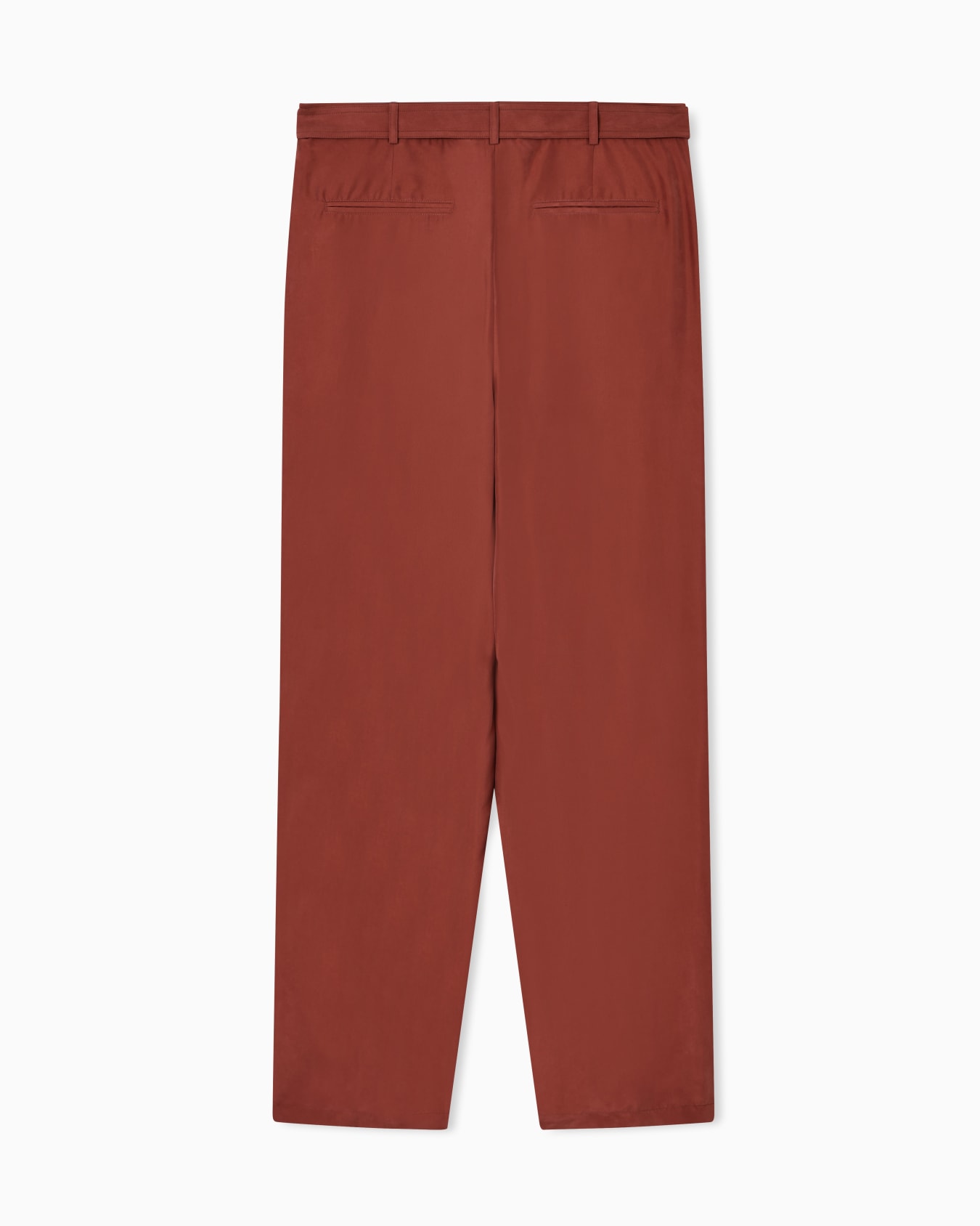 Pure washed silk habutai belted trousers Slide 2