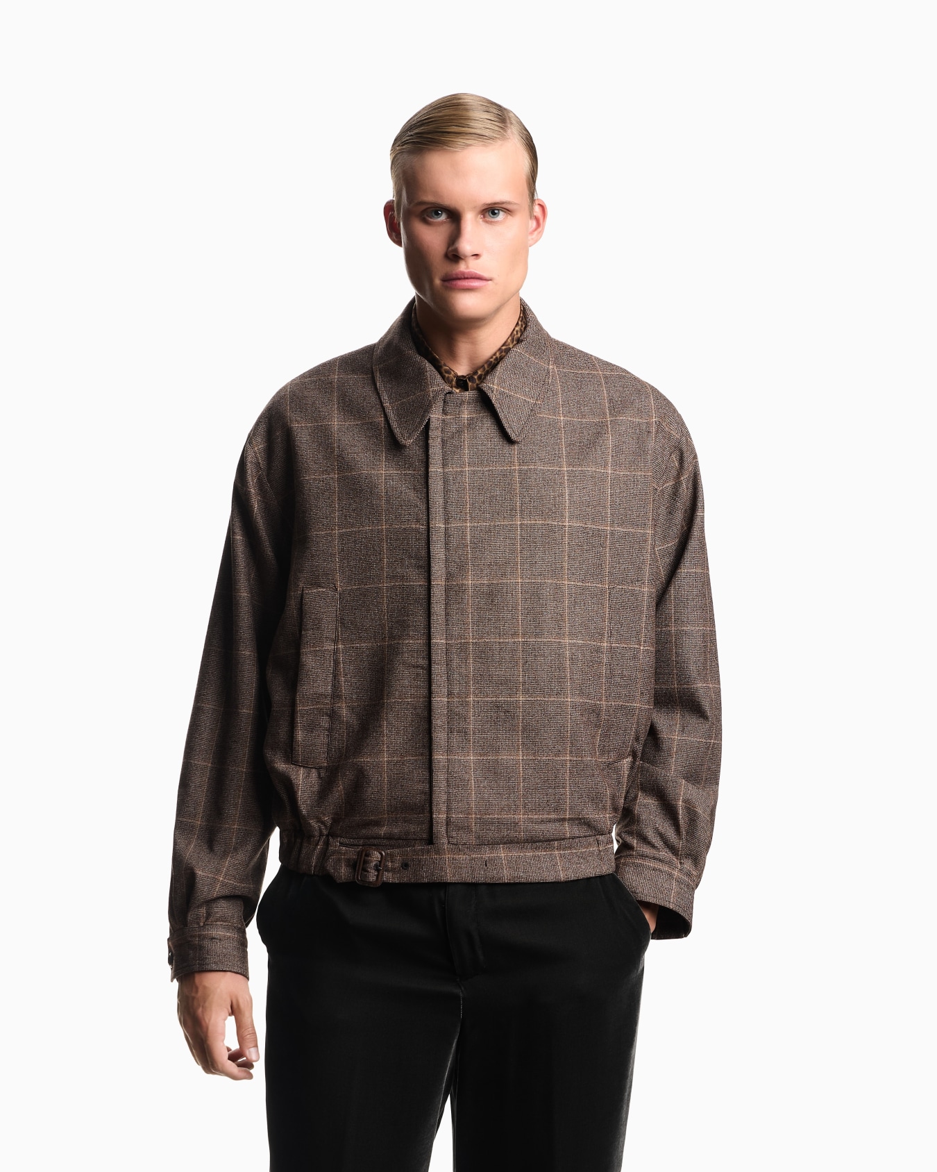 Flannel blouson with a check motif Slide 3