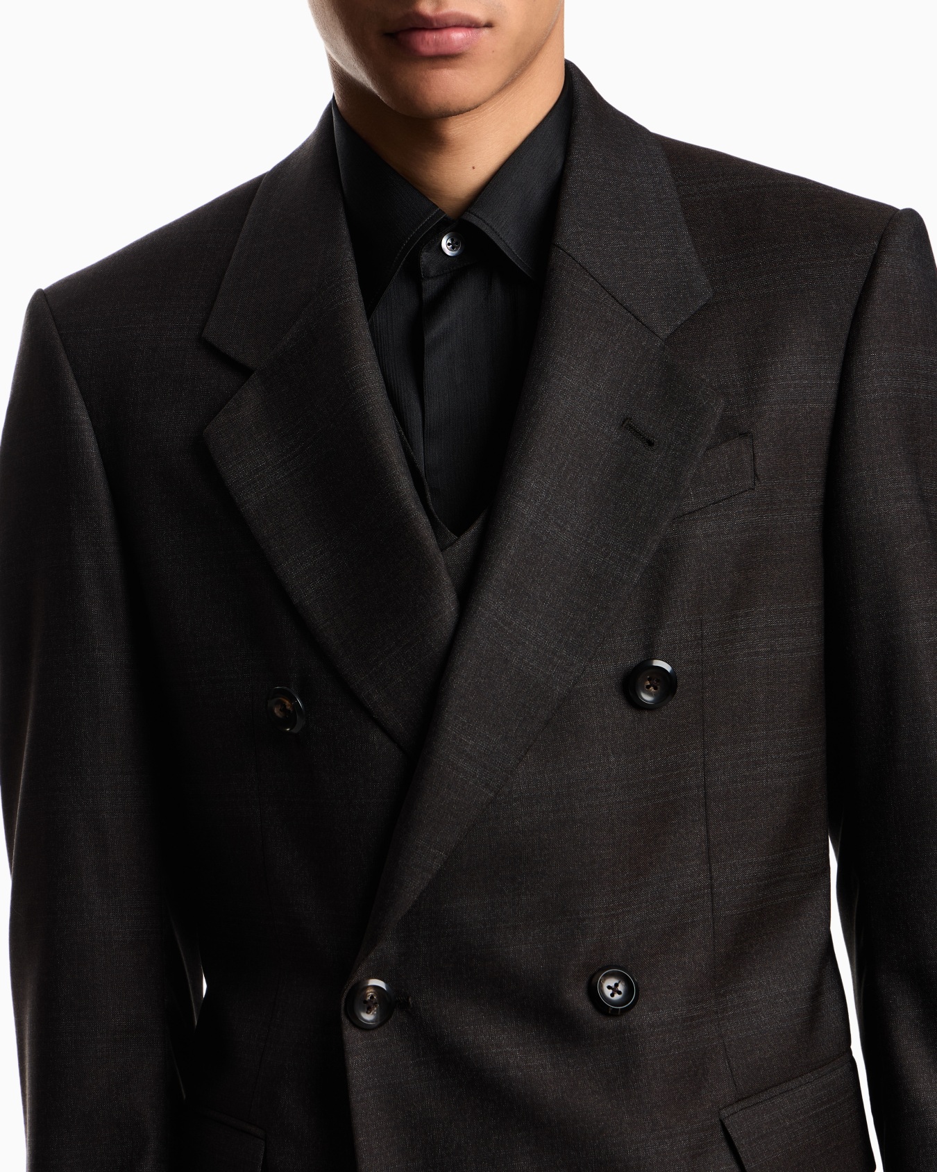 Double-breasted blazer in a Prince of Wales check super 130s wool Slide 3