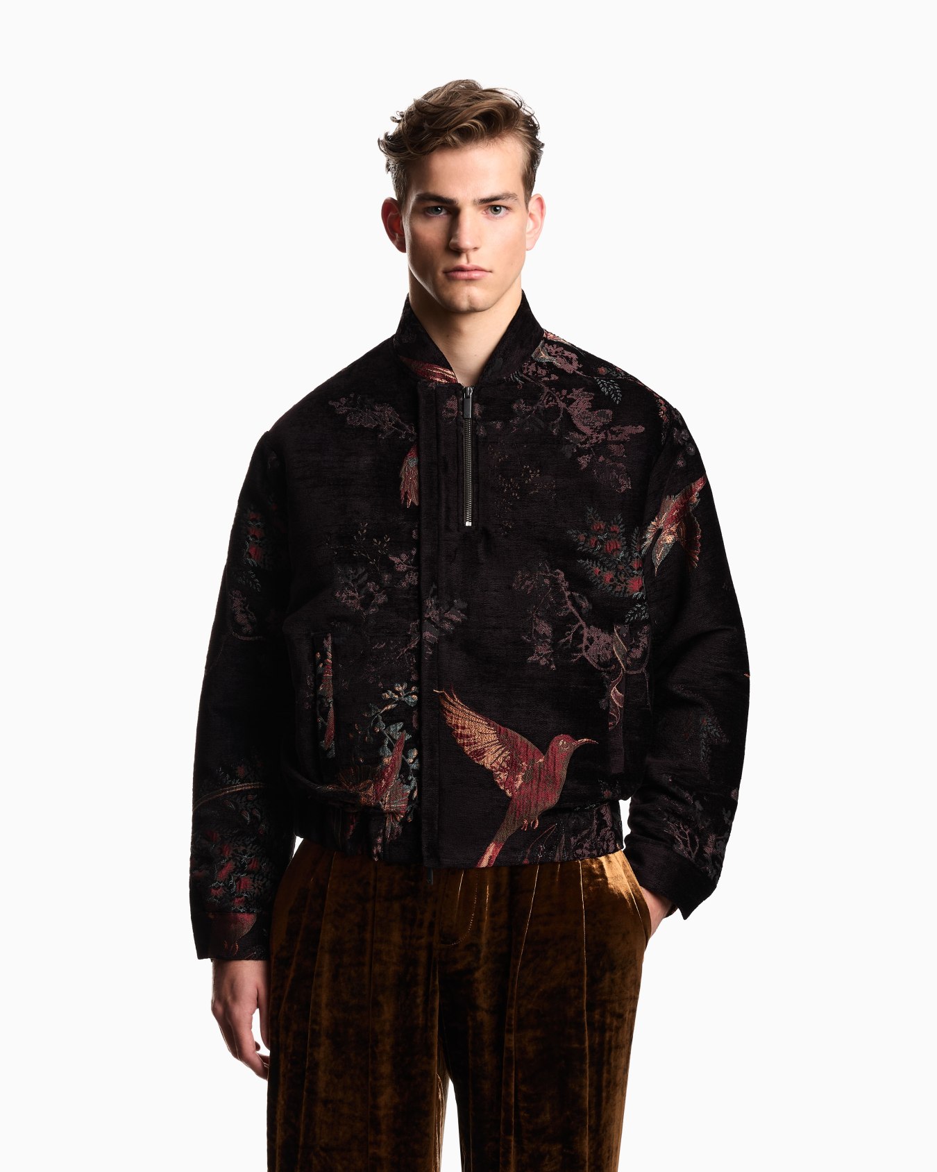 Chinoiserie damask chenille blouson Slide 3