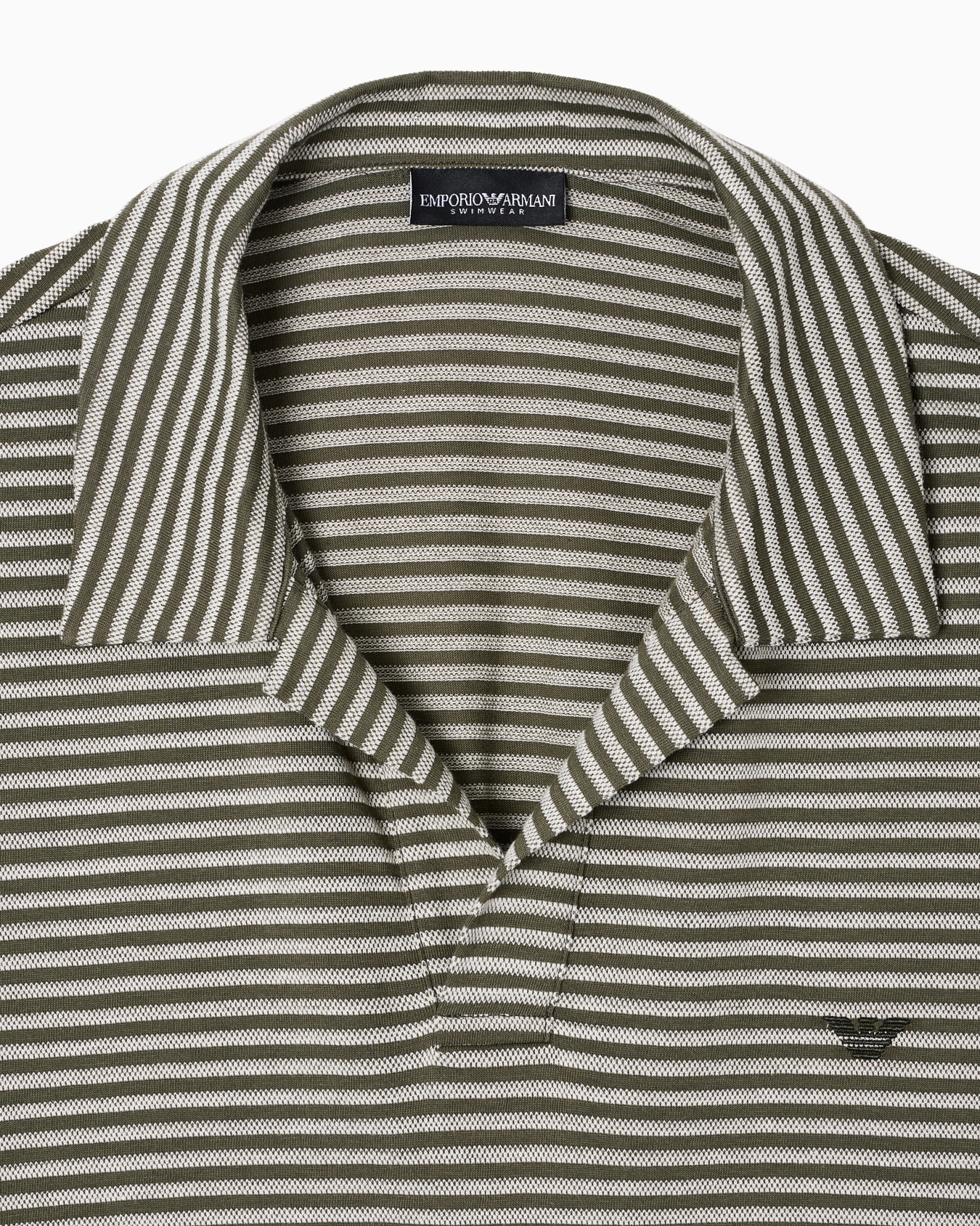 Striped knit beachwear polo shirt Slide 3