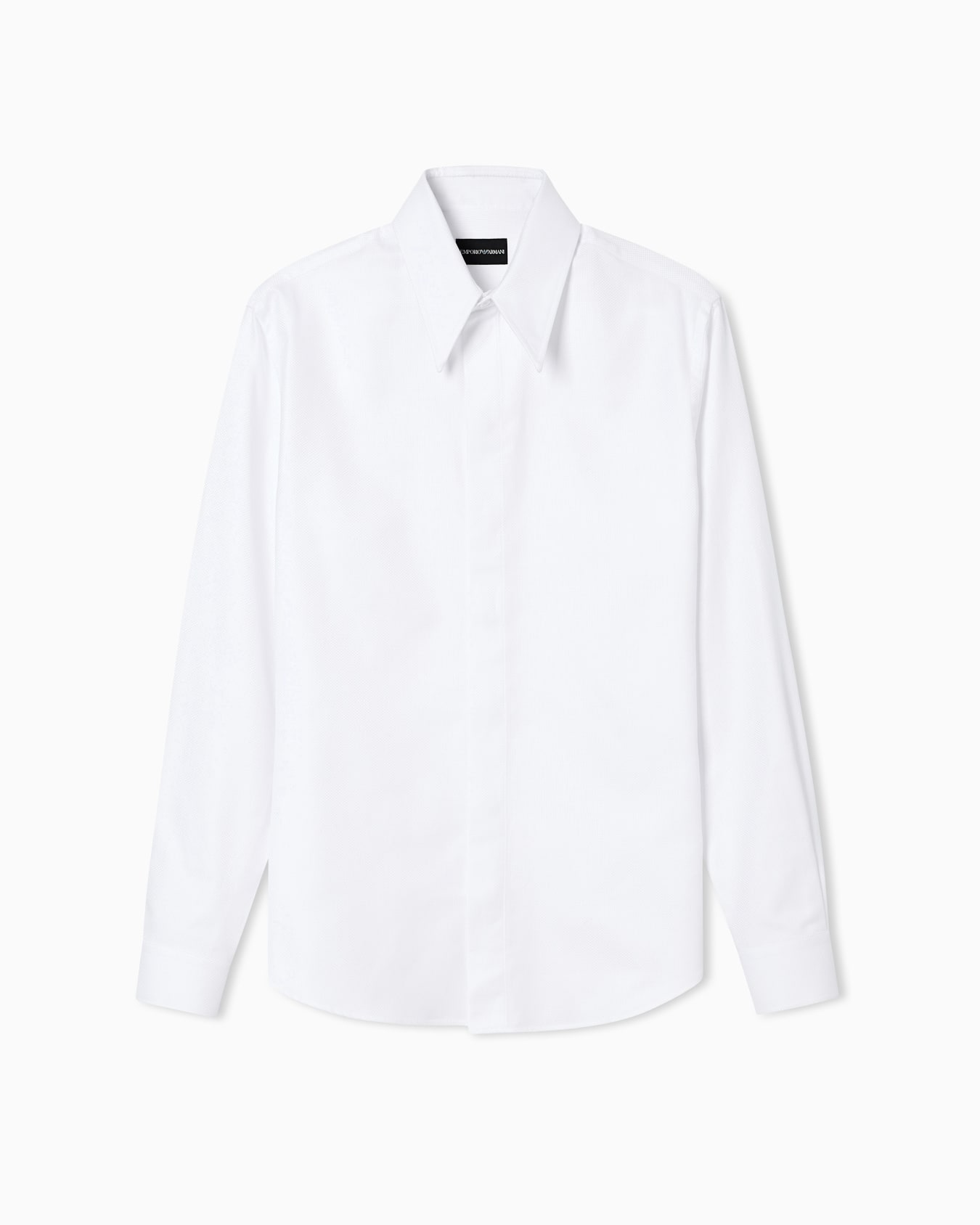 Twill-effect armure fabric shirt Slide 0