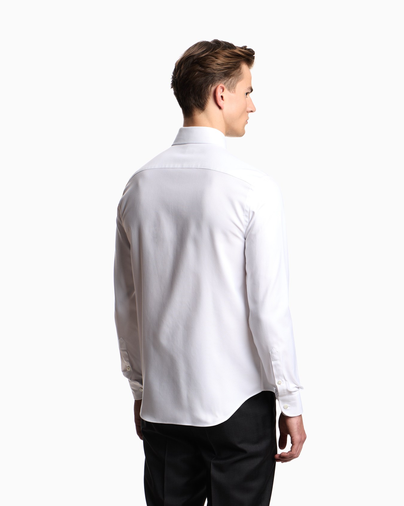 Twill-effect armure fabric shirt Slide 2