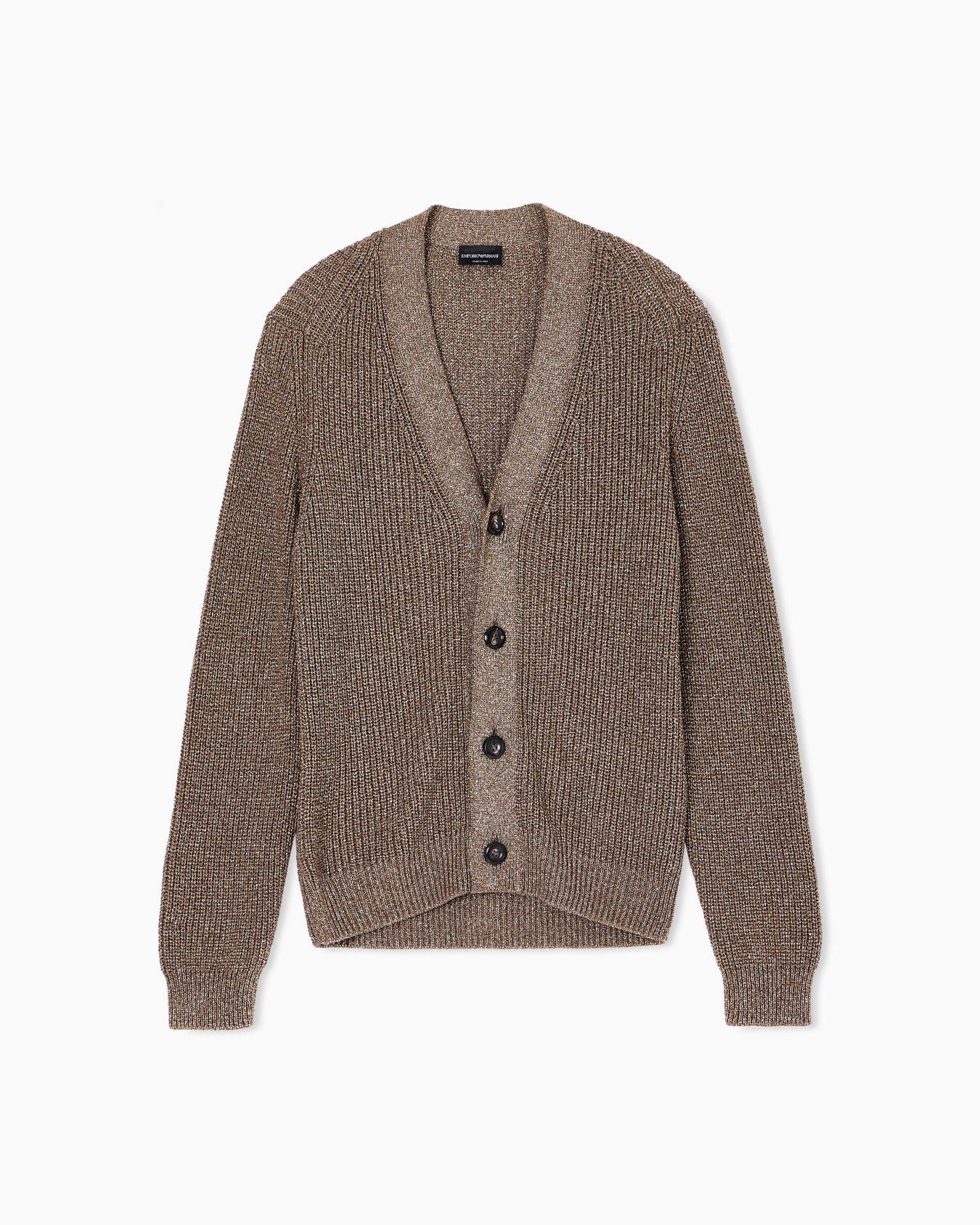 Cardigan en maille lurex à demi-côtes anglaises Diapositive 0