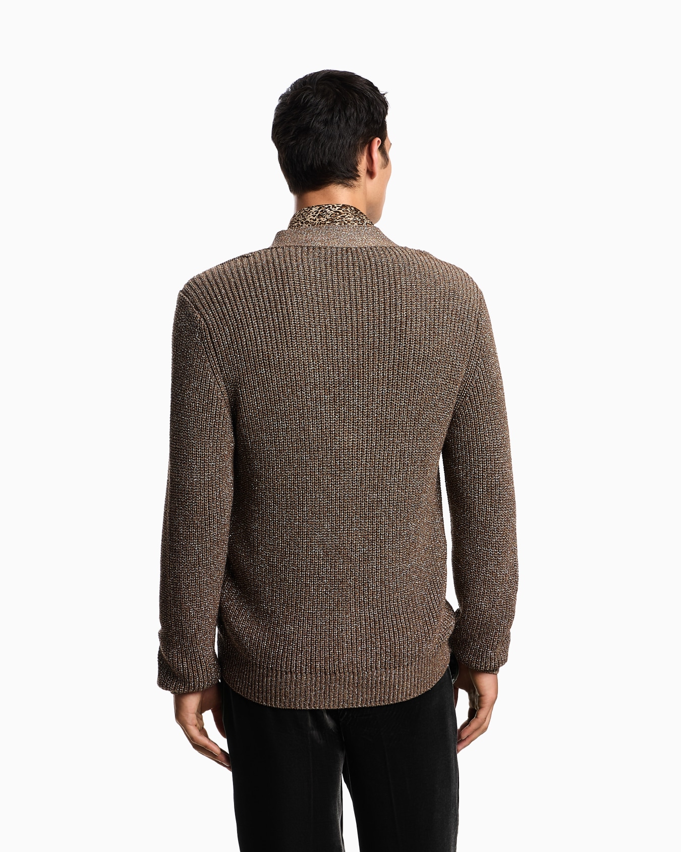 Cardigan en maille lurex à demi-côtes anglaises Diapositive 2