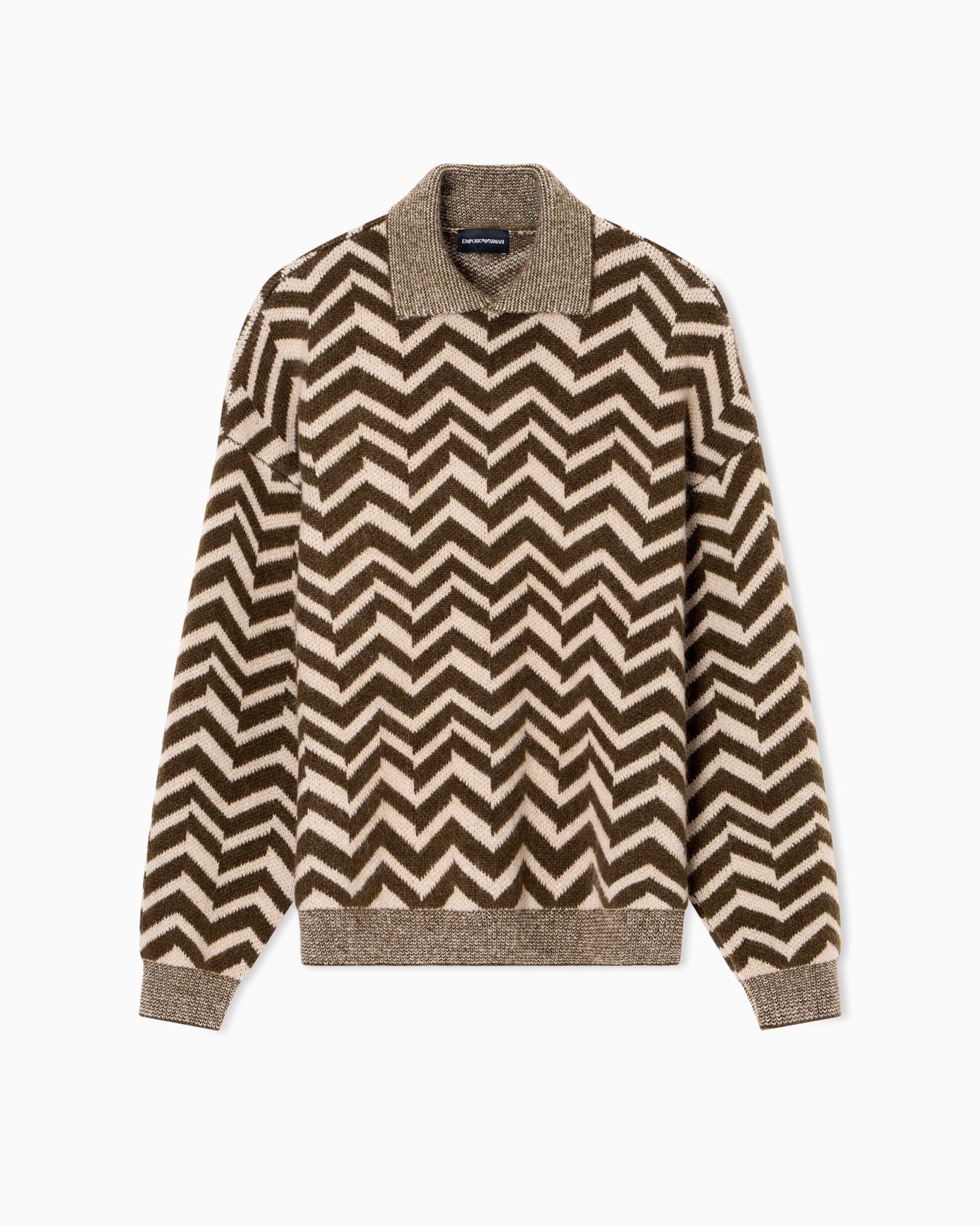 Pullover aus Wollmischgewebe in Jacquard-Verarbeitung mit Chevron-Motiv Folie 0