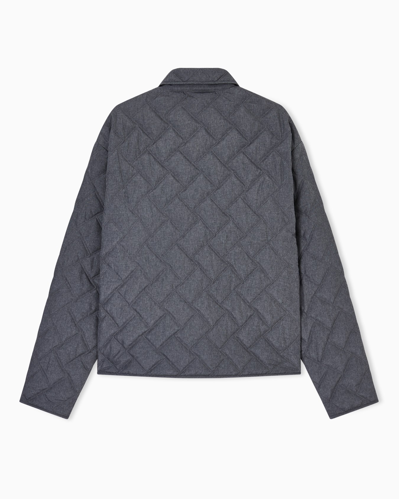 올오버 체크 마이크로 프린트 퀼팅 나일론 블루종 슬라이드 3