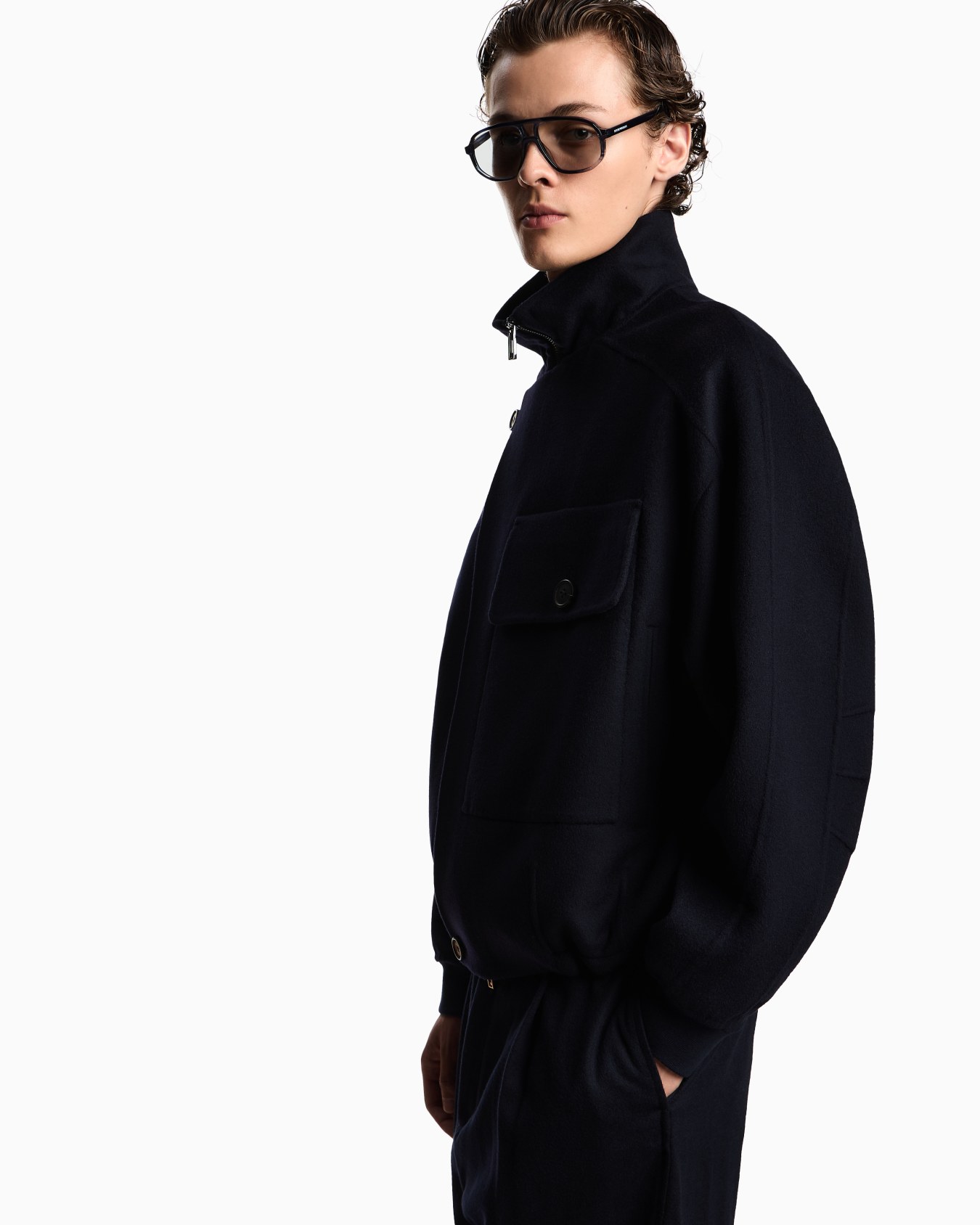 Blouson en tissu de laine avec grande poche Diapositive 4