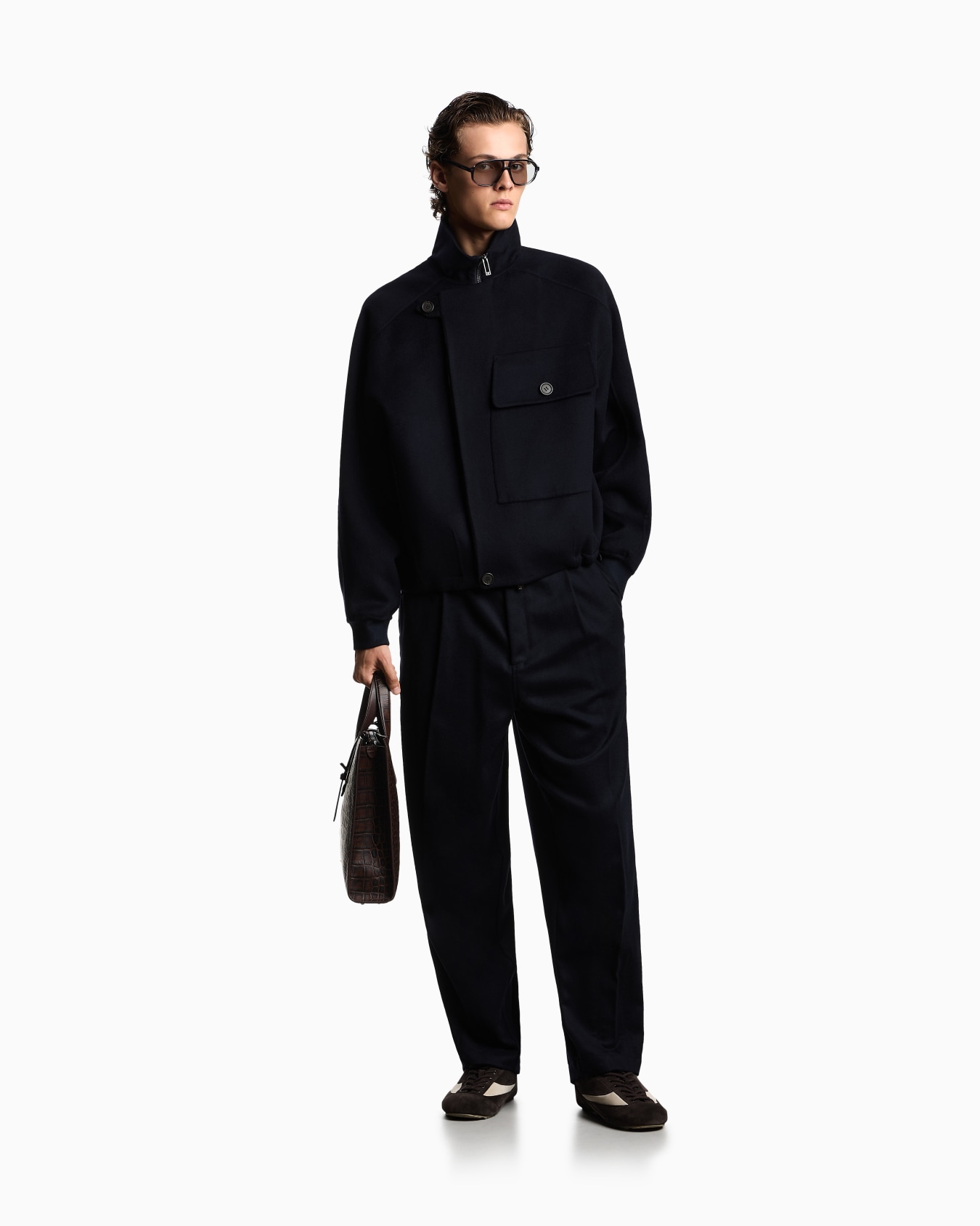 Blouson en tissu de laine avec grande poche Diapositive 1