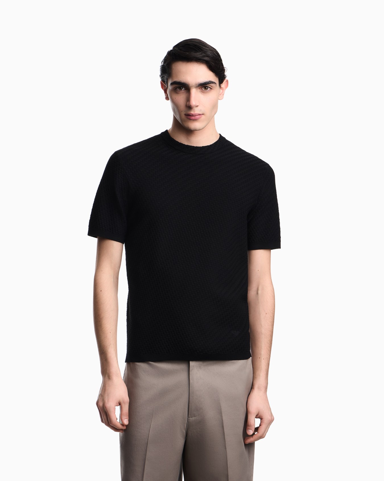 Patterned embossed stitch sweater in ASV viscose Diapositiva 3