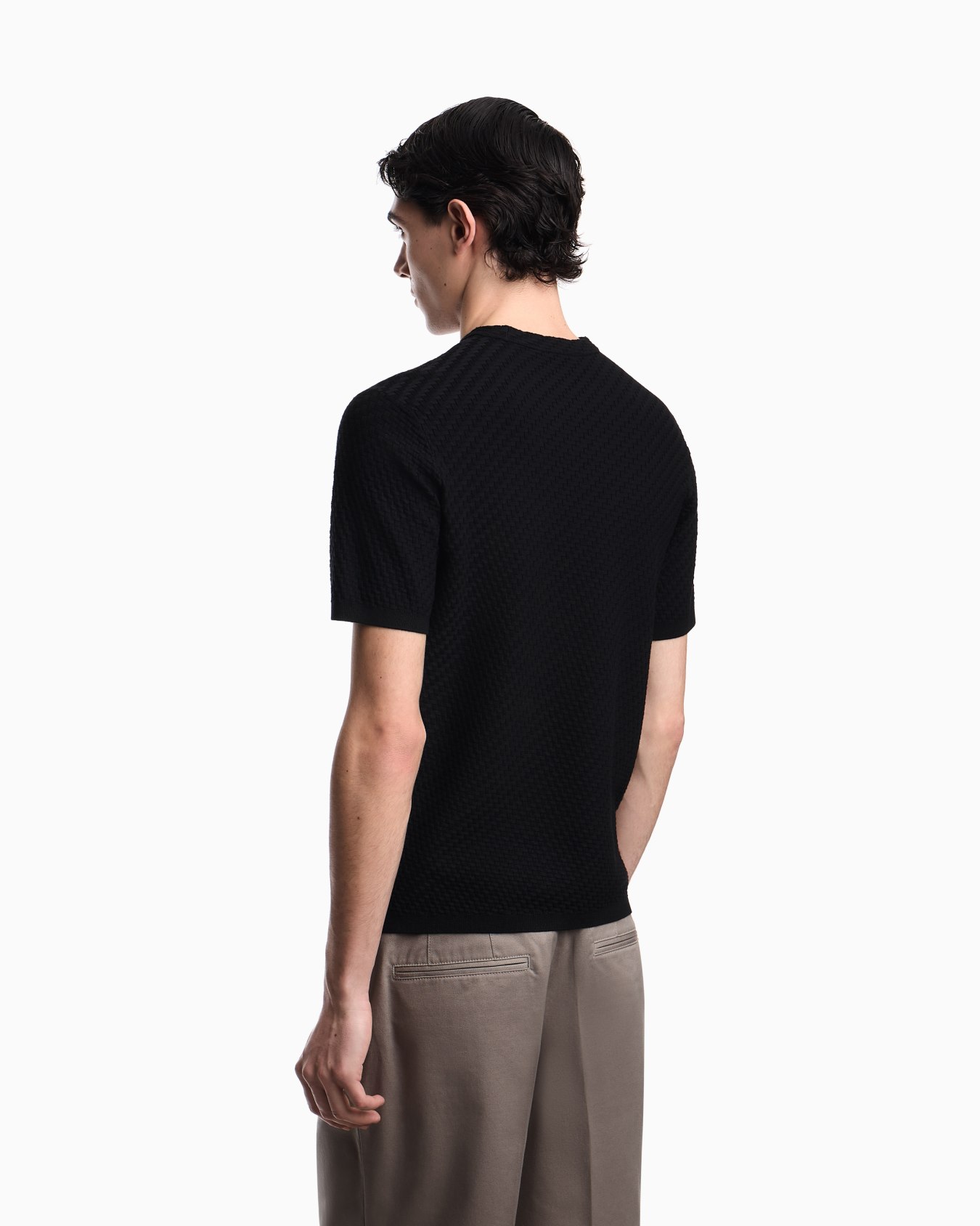 Patterned embossed stitch sweater in ASV viscose Diapositiva 2