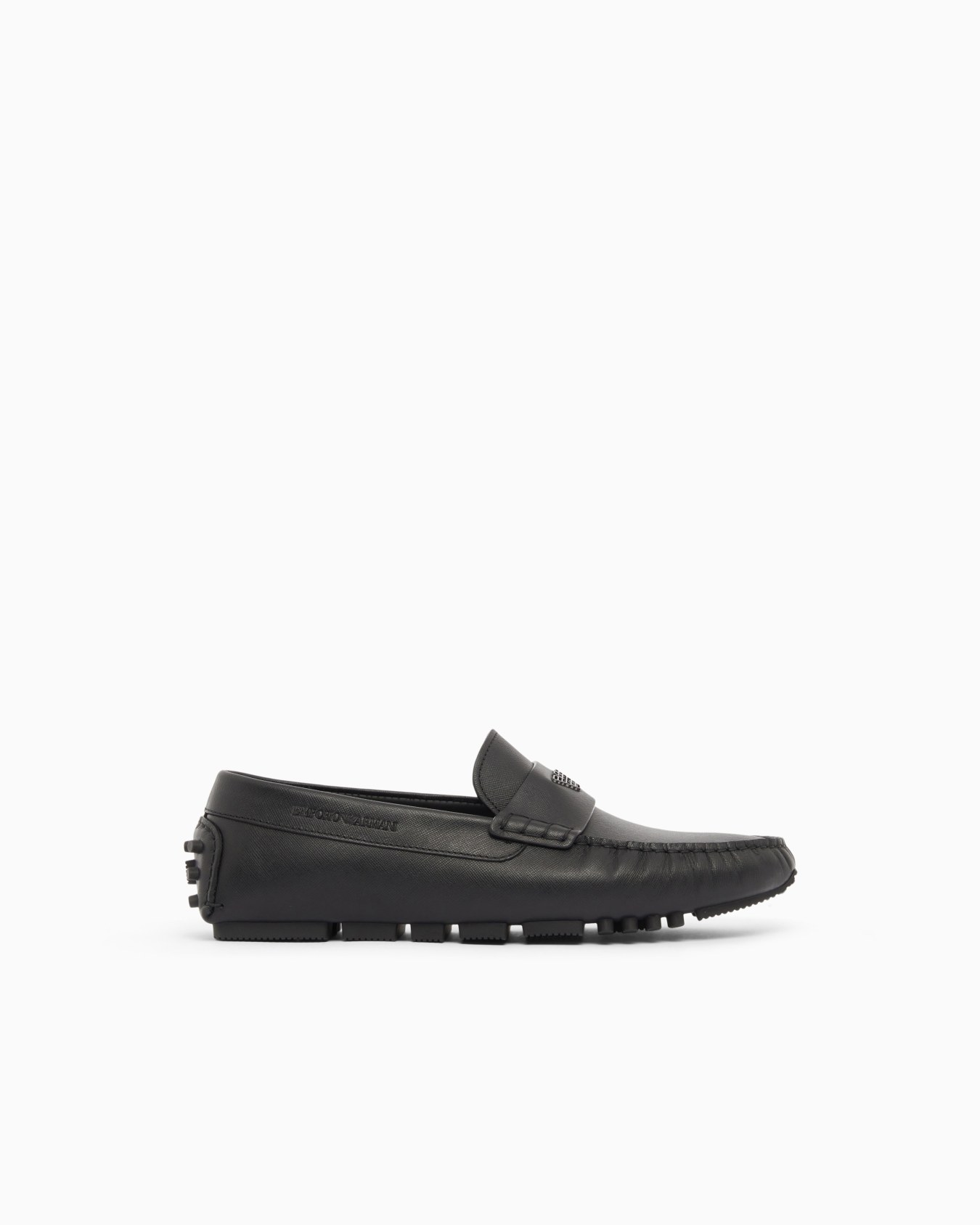 Saffiano leather driving loafers Slide 0