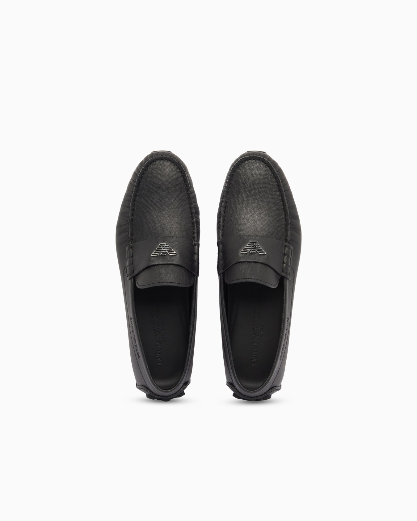 Saffiano leather driving loafers Slide 2