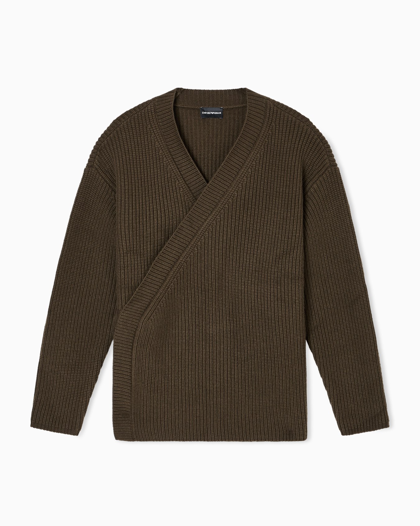 Oversized wool cardigan with a cache-coeur closure Slide 0