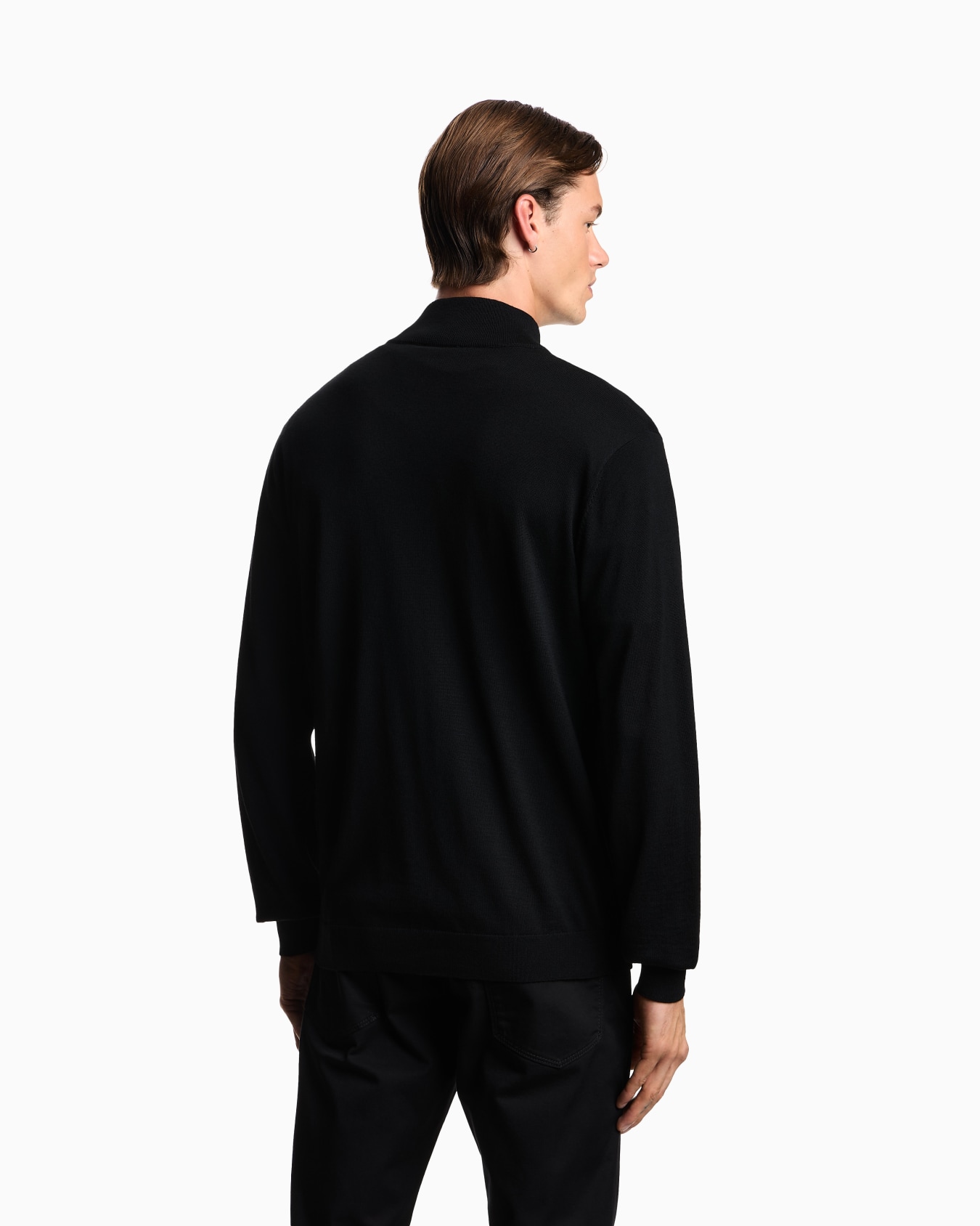 Cardigan entièrement zippé en laine vierge rase Diapositive 2