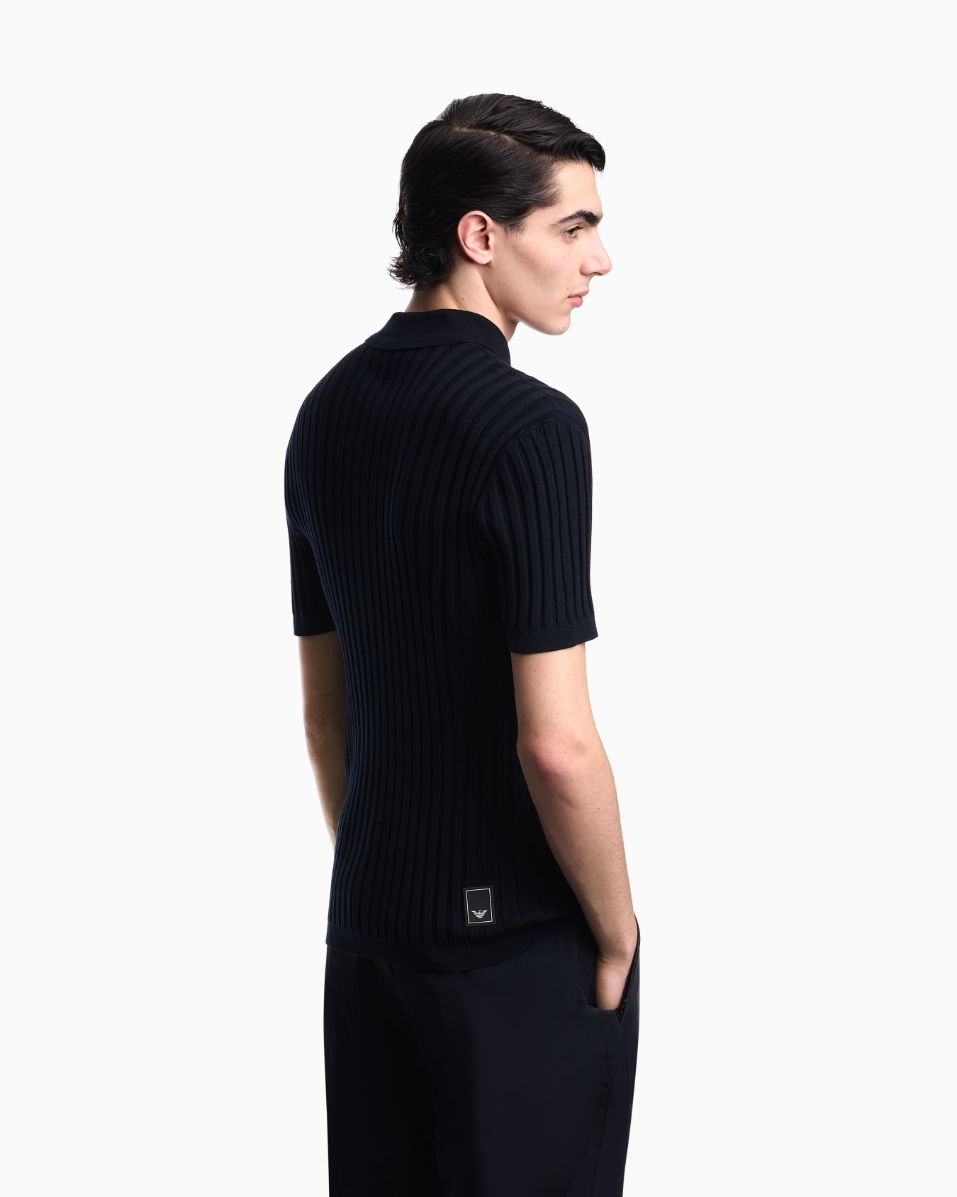 Travel Essential jacquard polo collar sweater Slide 2