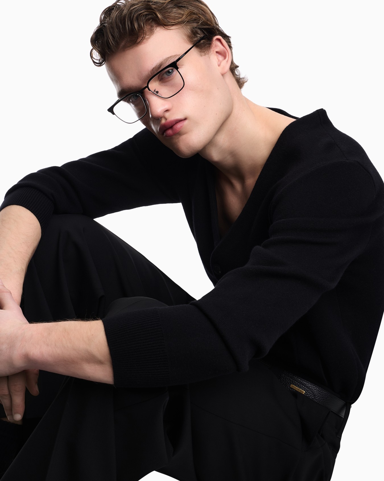 Vネックカーディガン バージンウール ボンディング スライドする 4