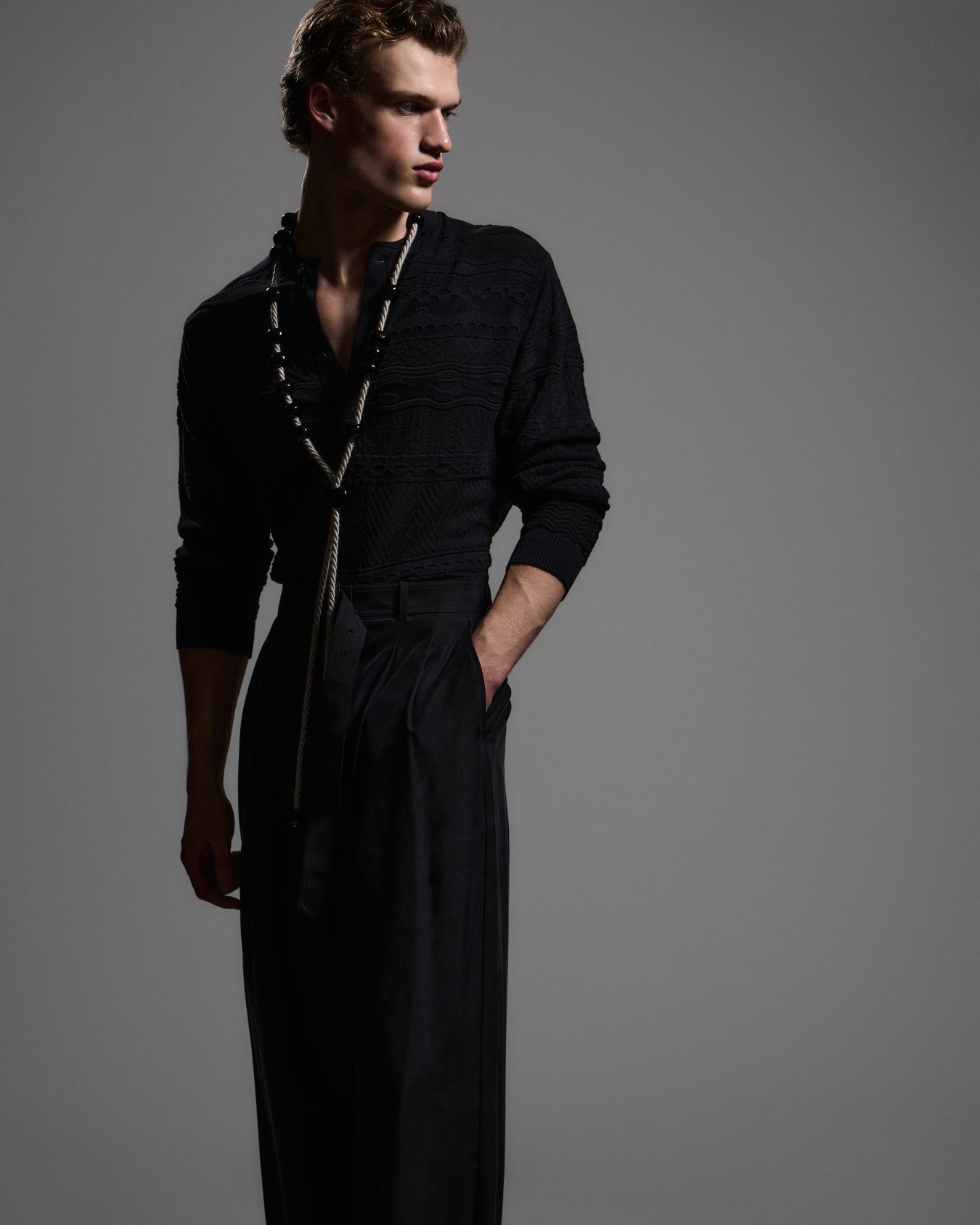 Lyocell-blend, Henley neckline jumper Slide 5