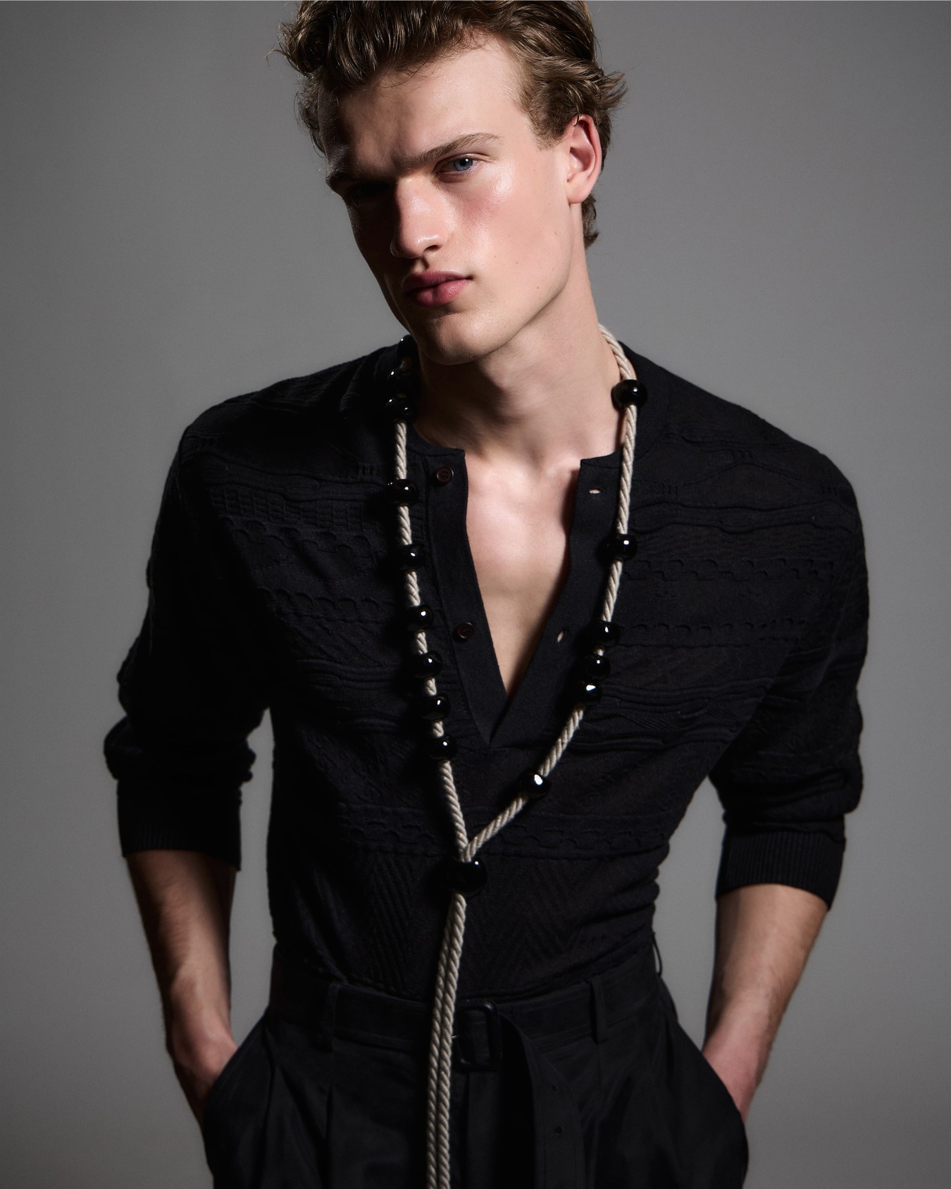 Lyocell-blend, Henley neckline jumper Slide 6