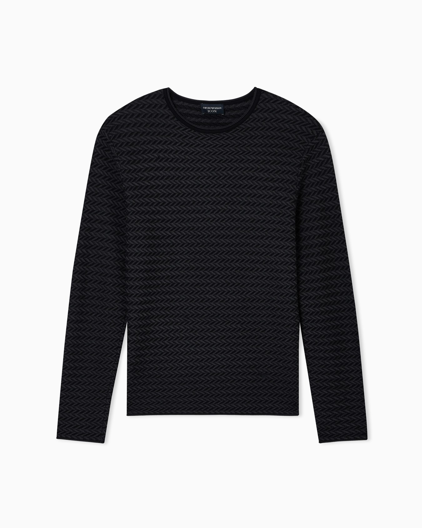 Icon bicolor chevron motif virgin wool sweater Diapositiva 0