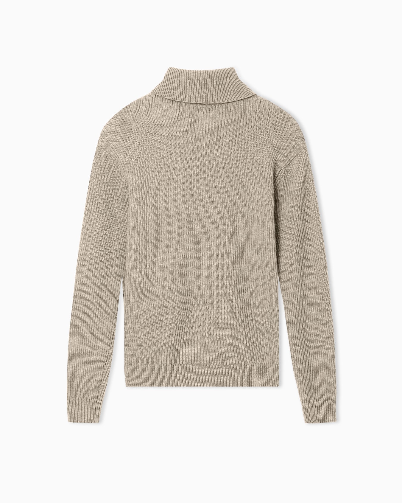 Jersey de cuello alto en lana virgen con punto de canalé inglés Diapositiva 3