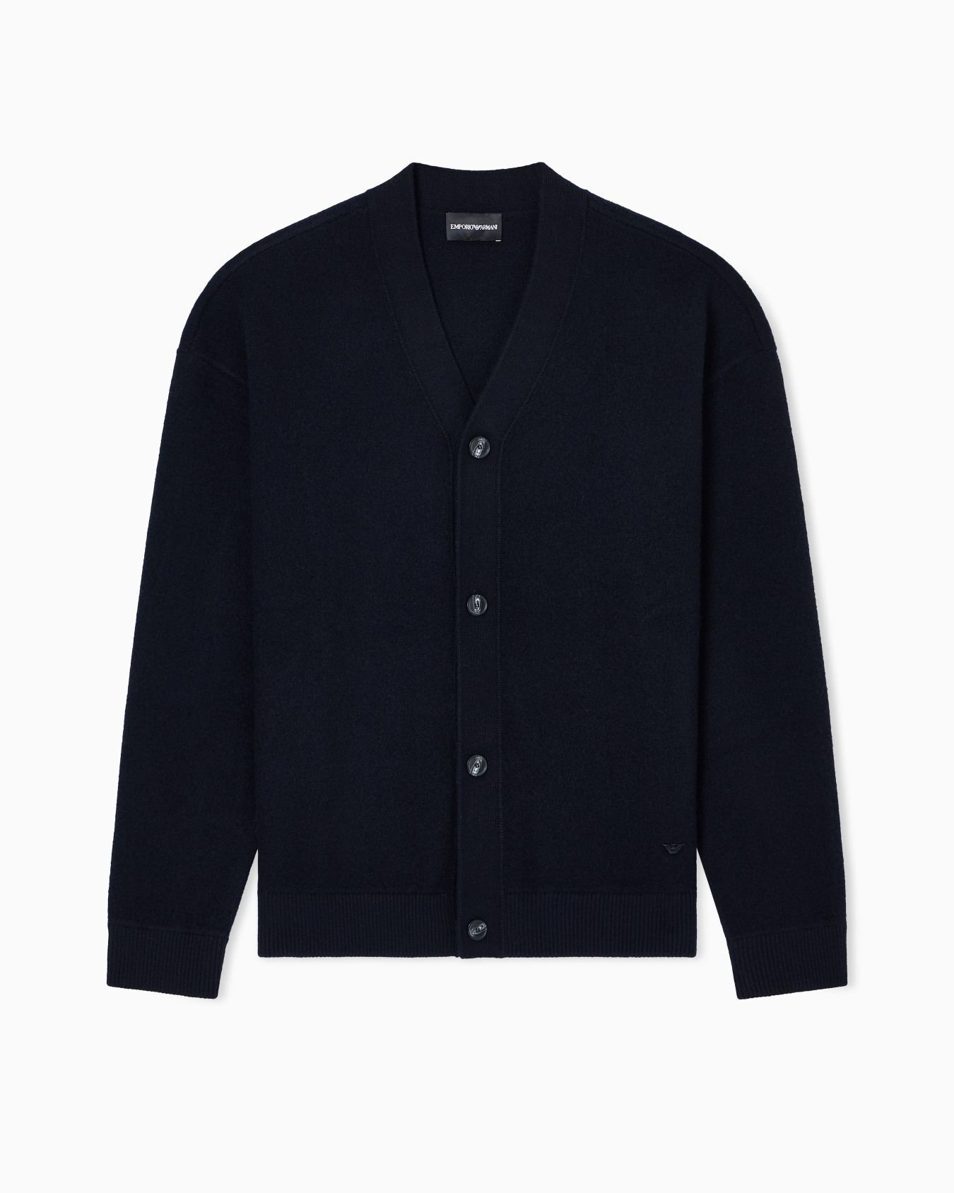 Cardigan mit V-Ausschnitt aus Schurwolle in Sweatshirt-Verarbeitung Folie 0