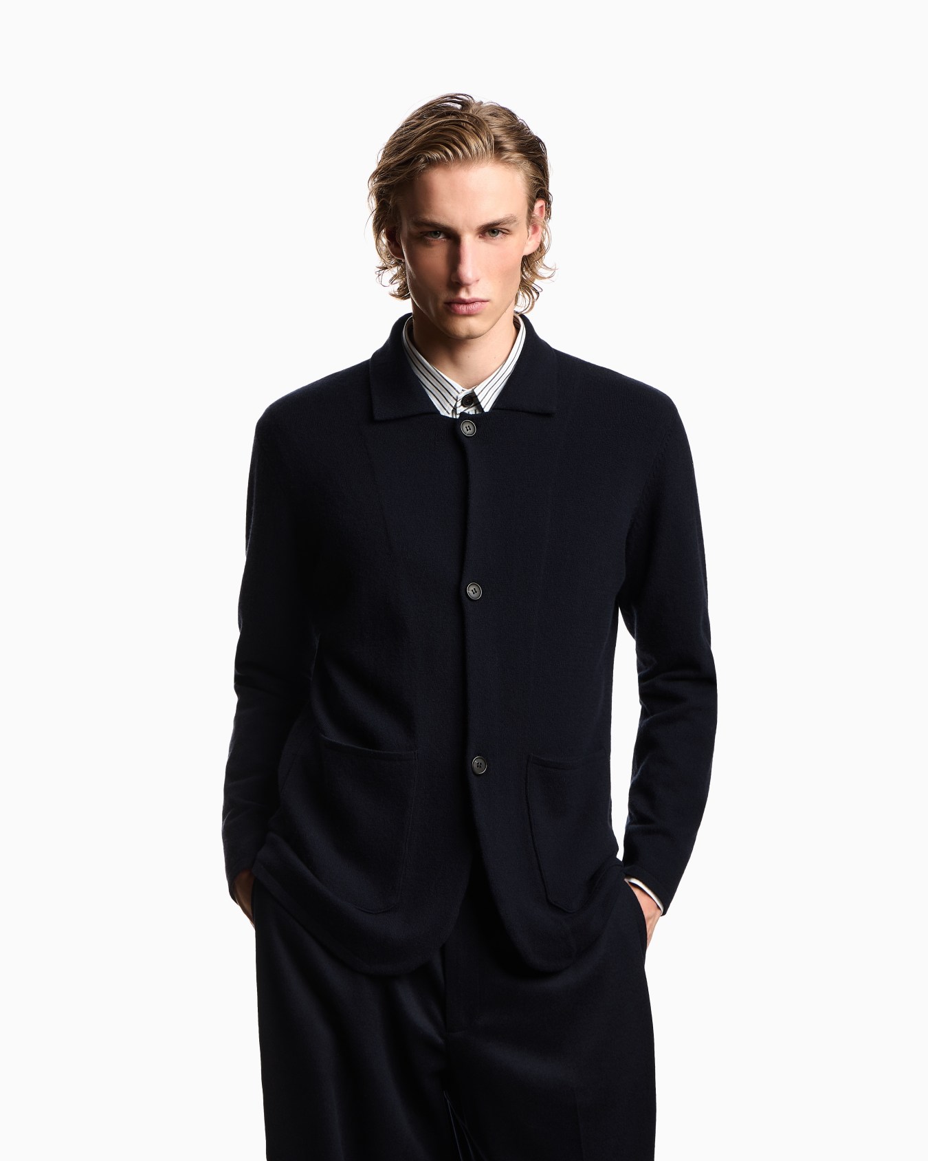 Chaqueta en punto jersey de lana virgen Diapositiva 2