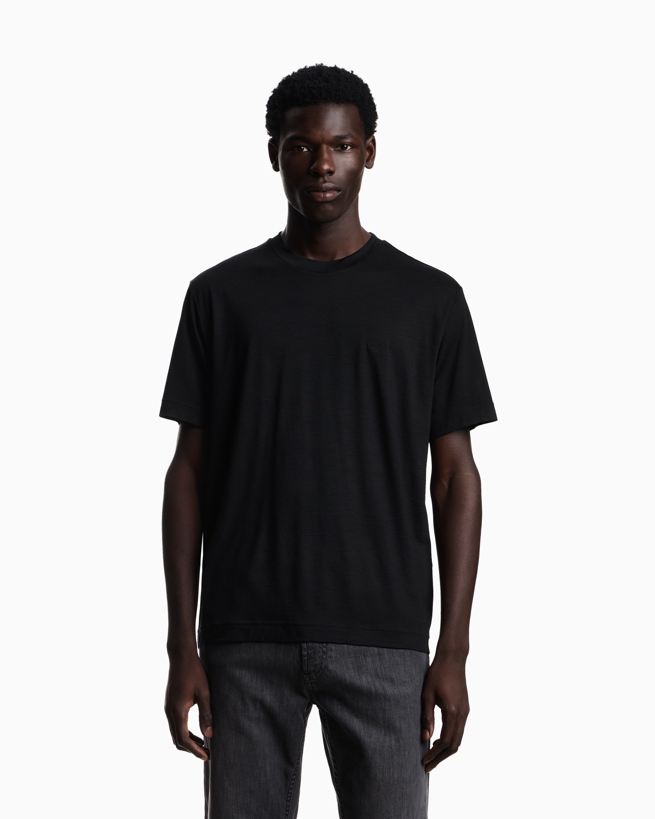 T-shirt in jersey fiammato di lana Slide 3