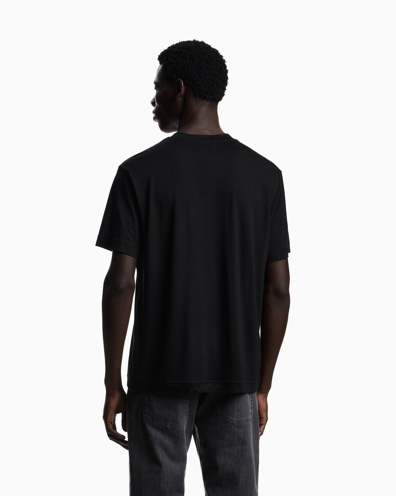 T-shirt in jersey fiammato di lana Slide 2