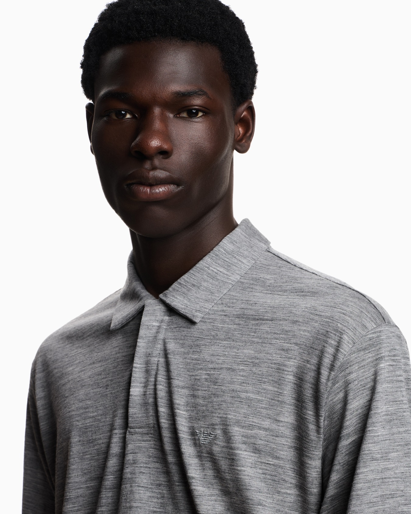Wool slub jersey polo shirt Slide 4