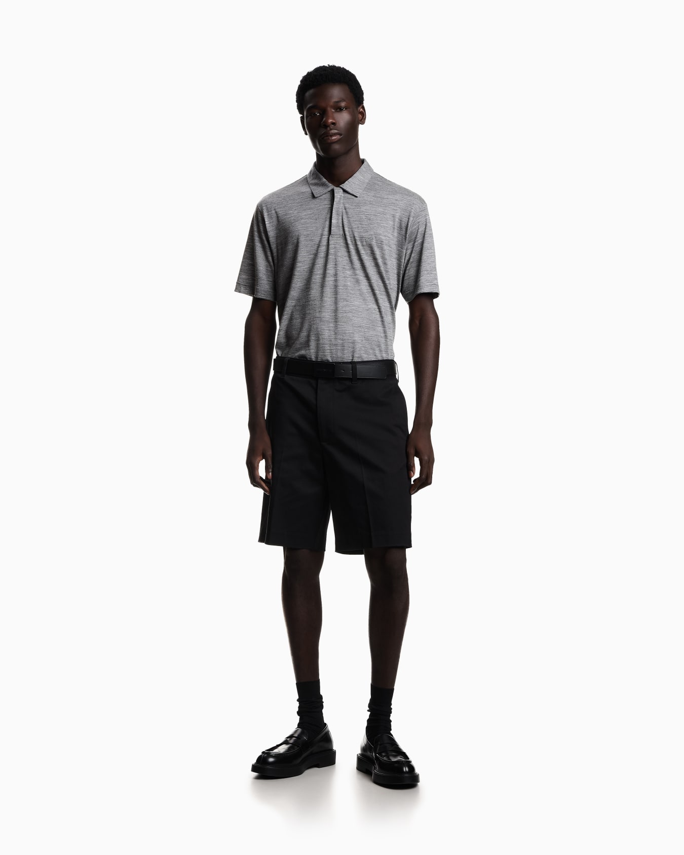 Wool slub jersey polo shirt Slide 1
