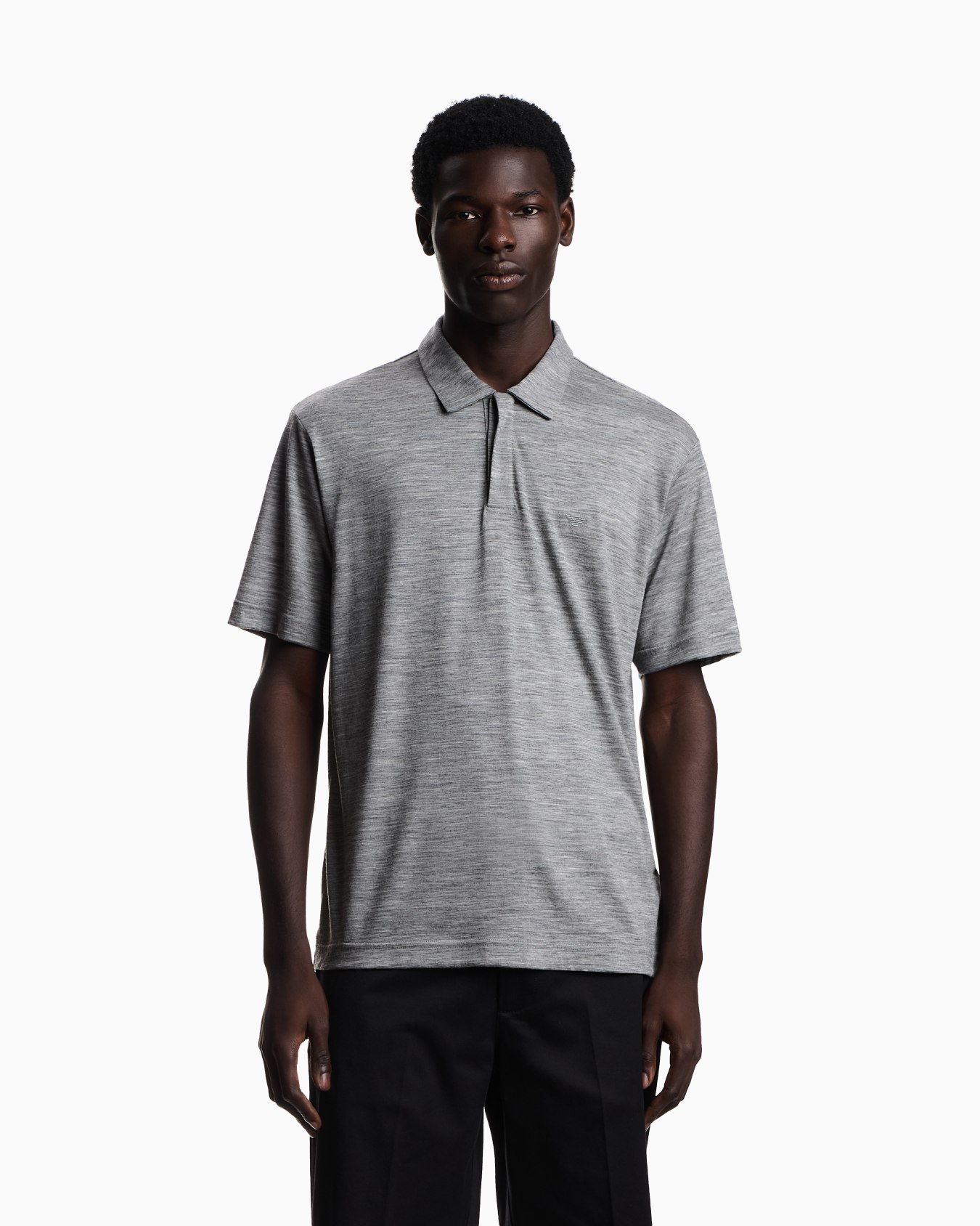 Wool slub jersey polo shirt Slide 3