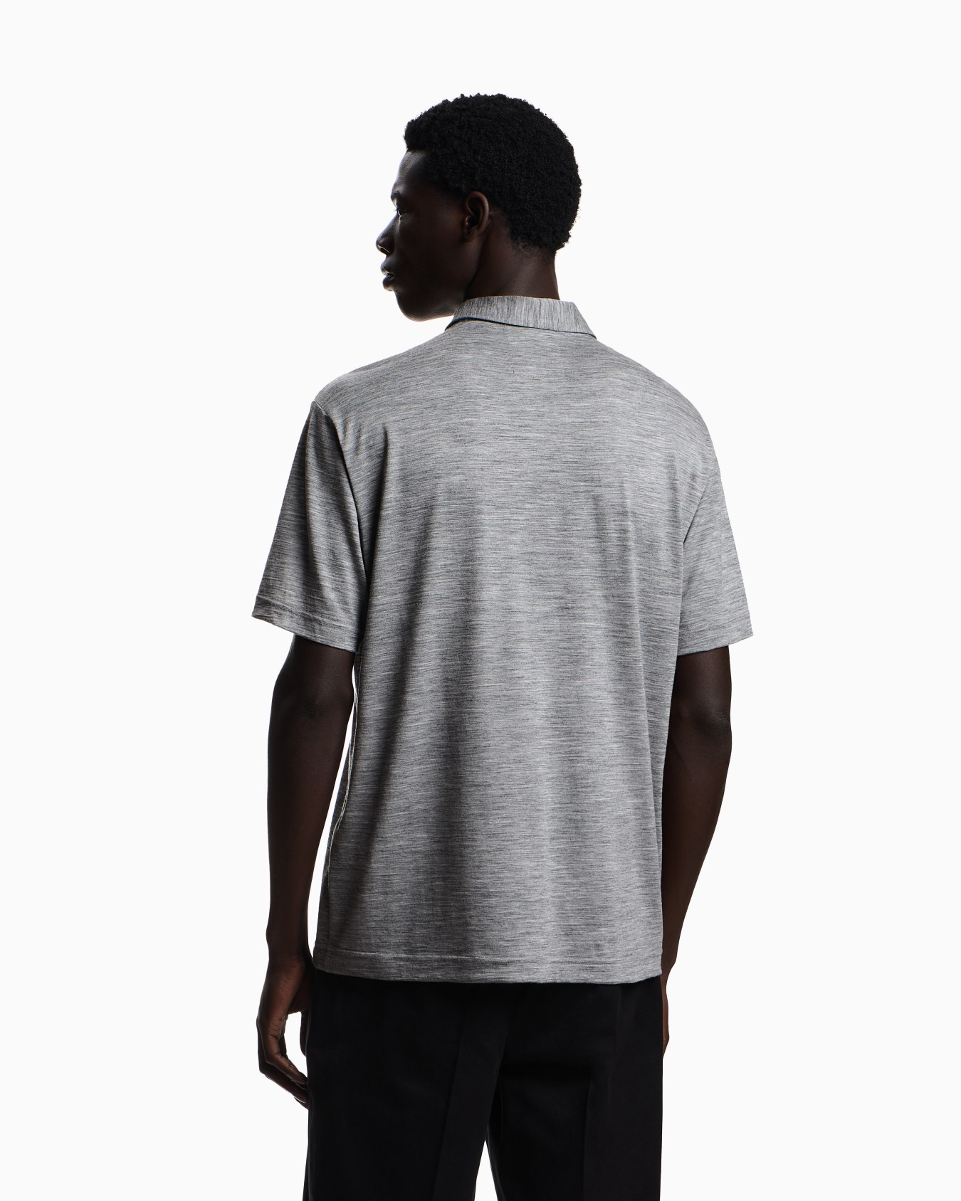 Wool slub jersey polo shirt Slide 2