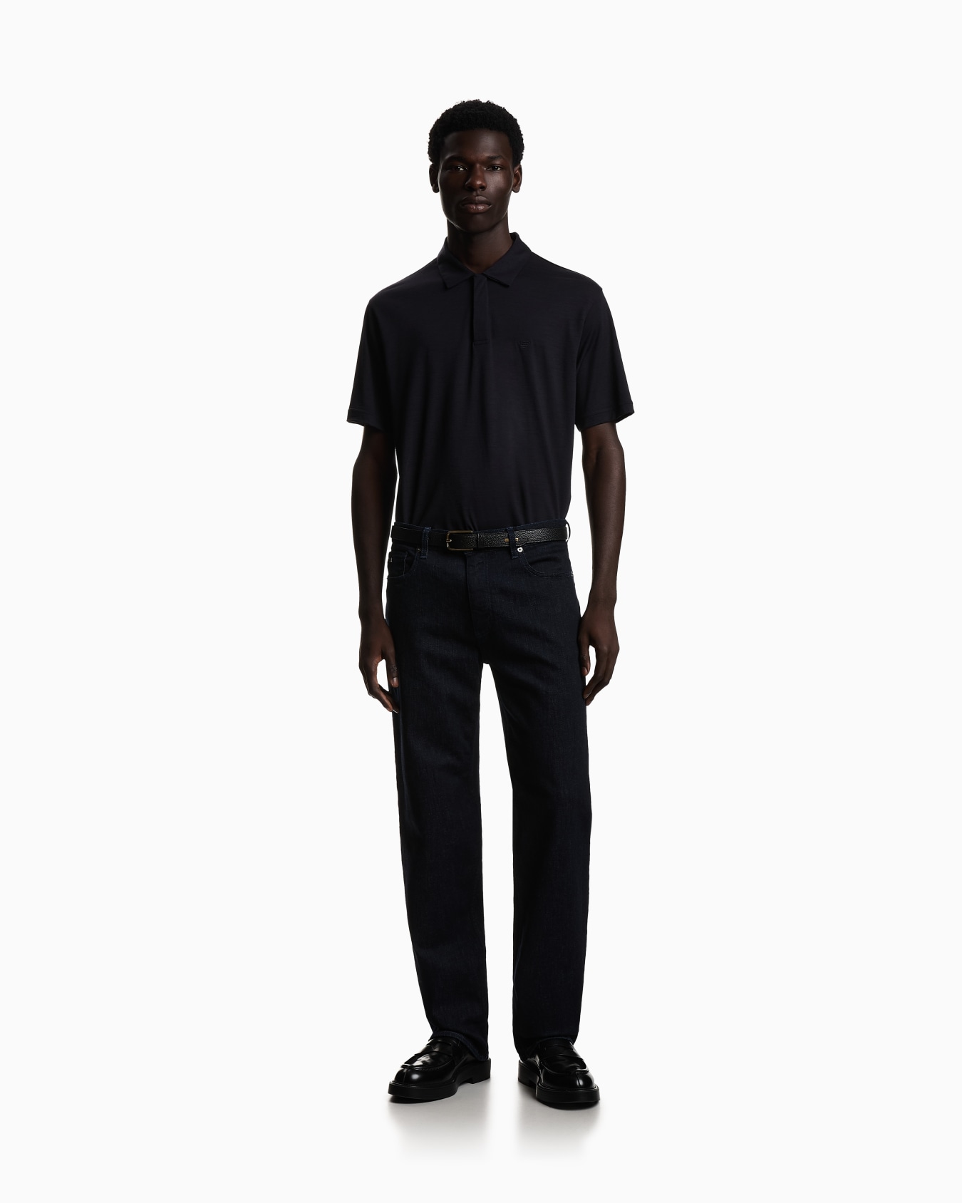 Wool slub jersey polo shirt Slide 1