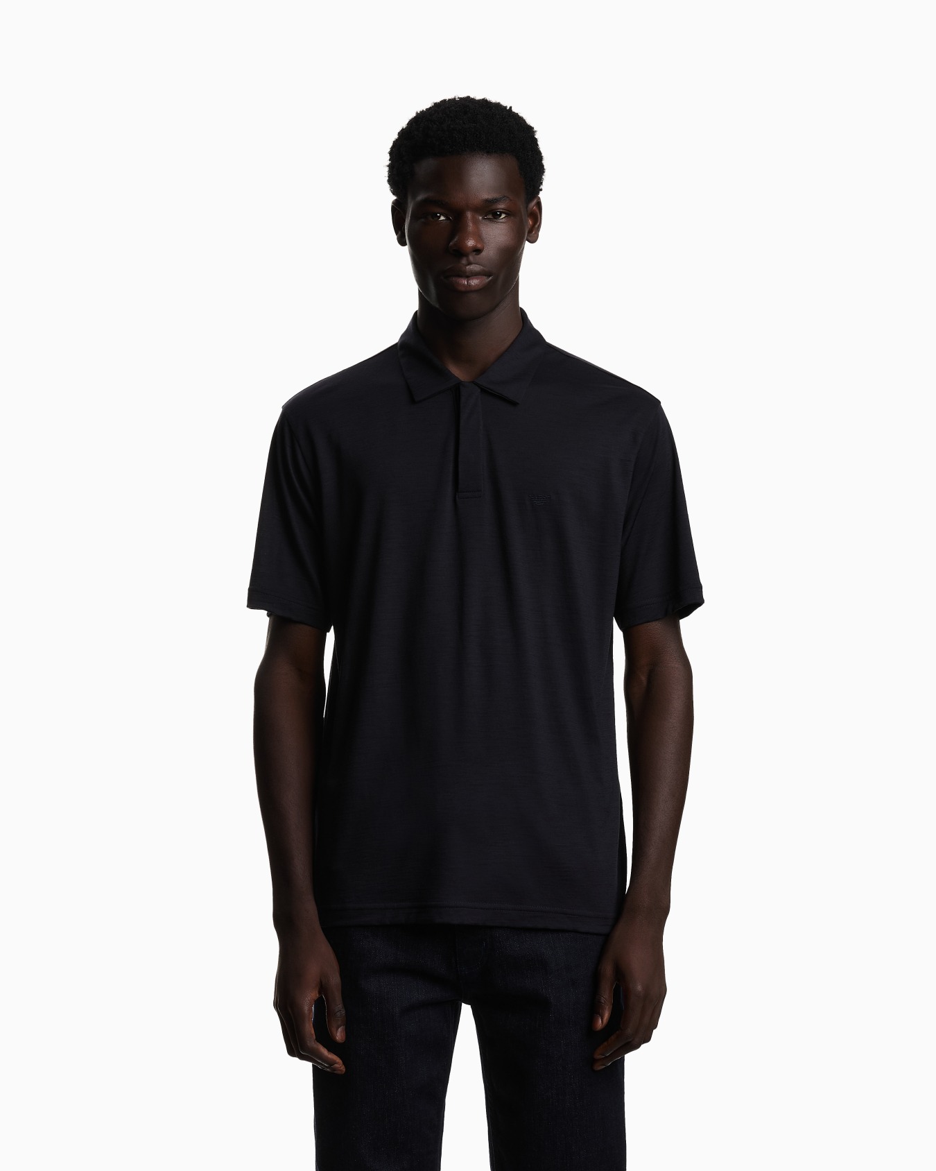 Wool slub jersey polo shirt Slide 3